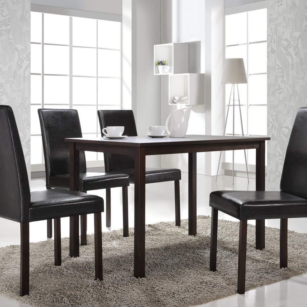 Andrew Modern Dining Table Dark Brown - Baxton Studio: Sturdy Rubberwood, Non-Extension, Seats 4