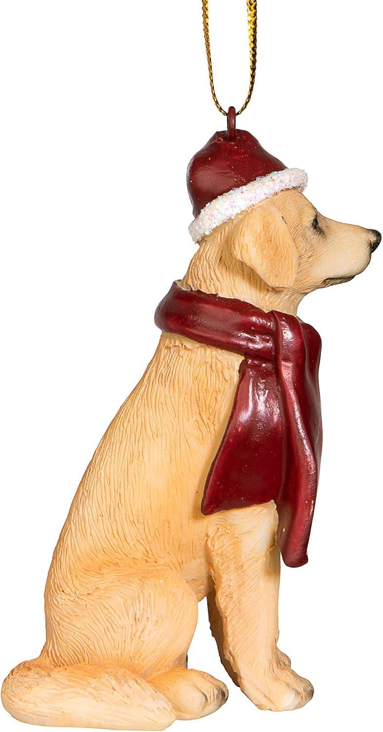 Design Toscano Golden Retriever Holiday Dog Ornament Sculpture