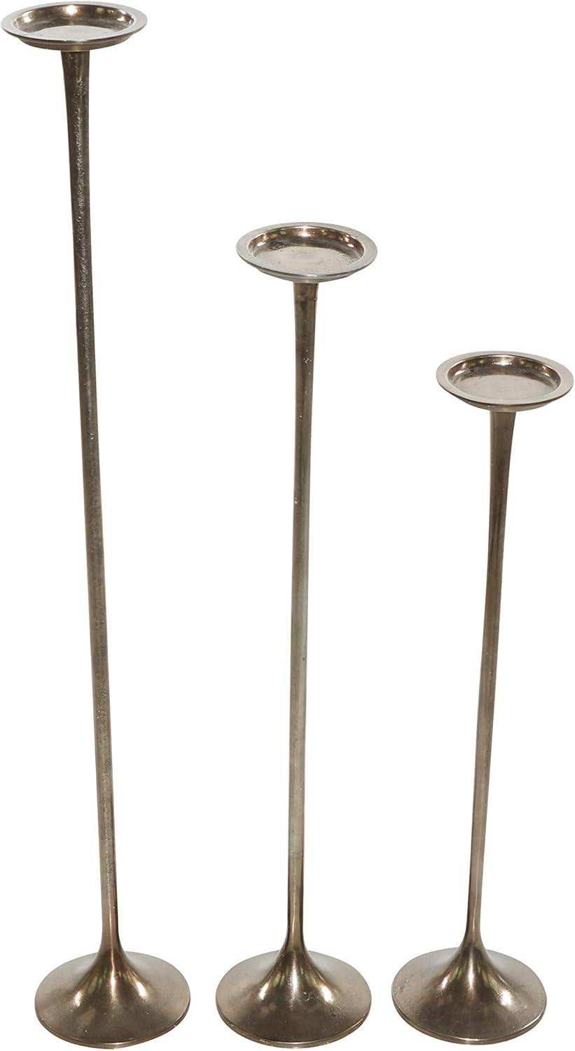 Set of 3 Metallic Aluminum Candle Holders - Olivia & May