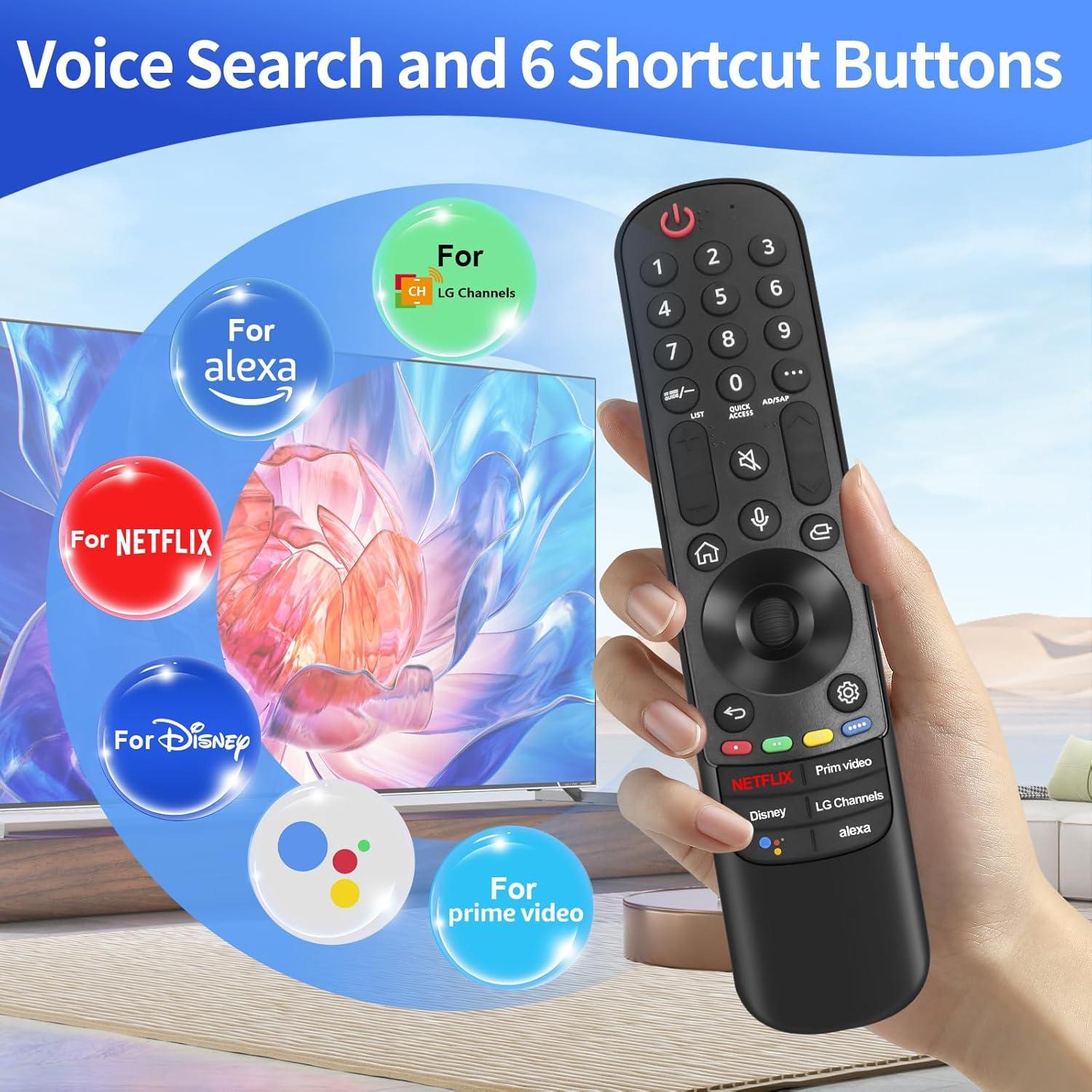 Black Voice Remote Control for LG Smart TV with Pointer and Voice Function