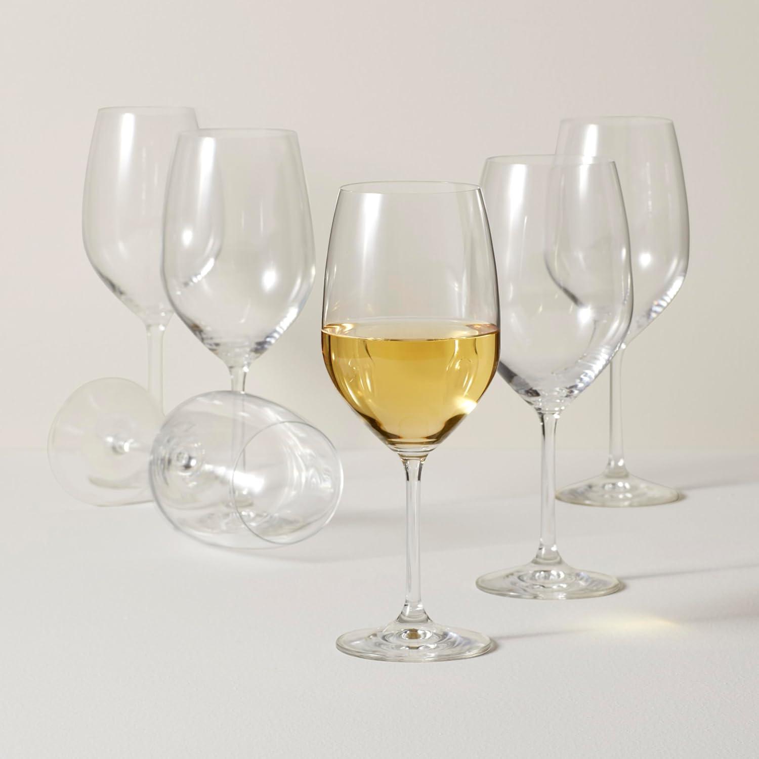 Tuscany Classics Clear Crystal White Wine Glass Set, 6 Count