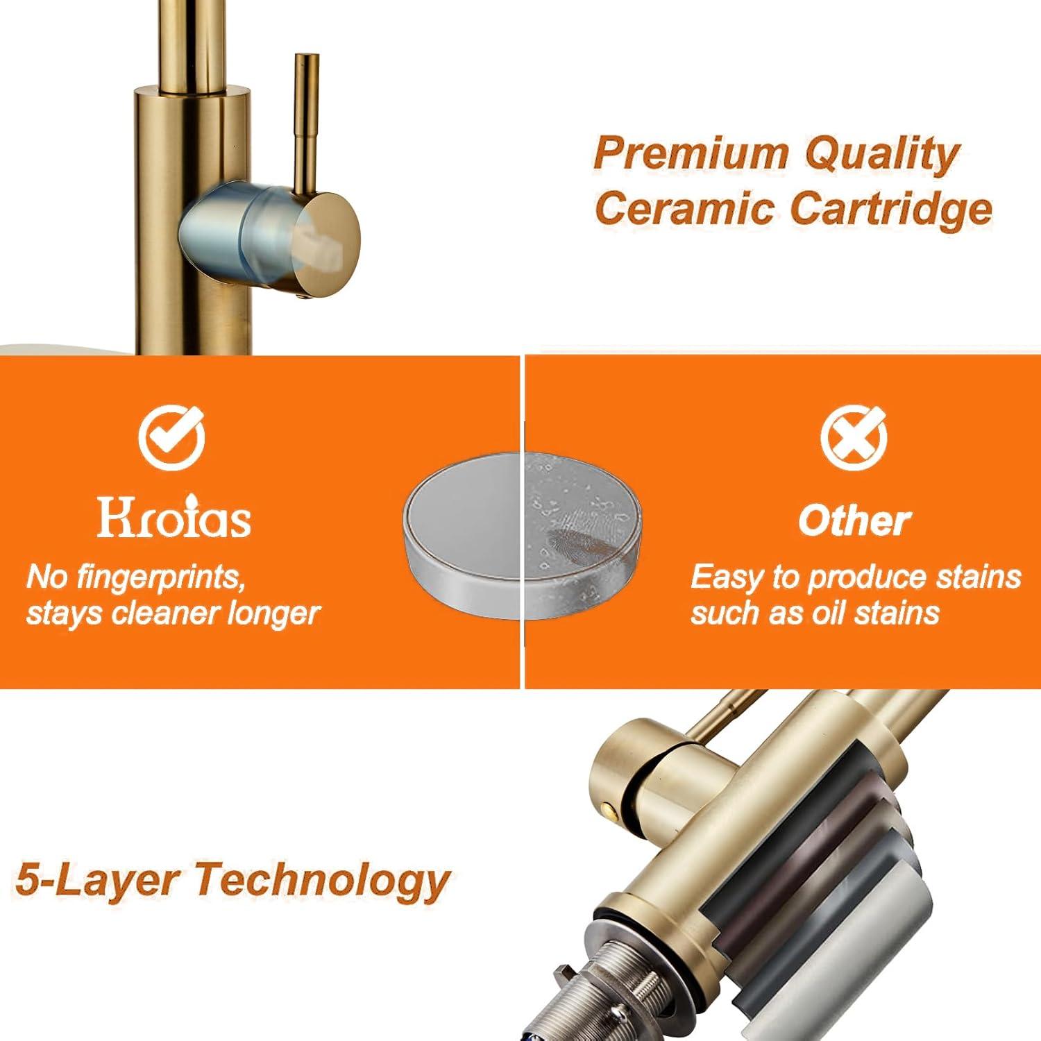 GAGALIFE Single Handle Pull Down Sprayer Kitchen Faucet High Arc Stainless Steel Faucet with 3-Function Sprayer JJL-CL-PT-SDP-C