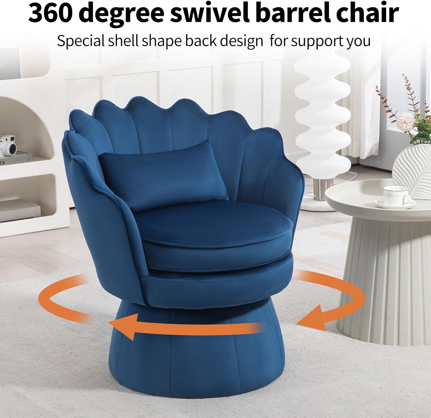 House of Hampton® Upholstered Velvet Swivel Barrel Accent Chair (Set of 2)