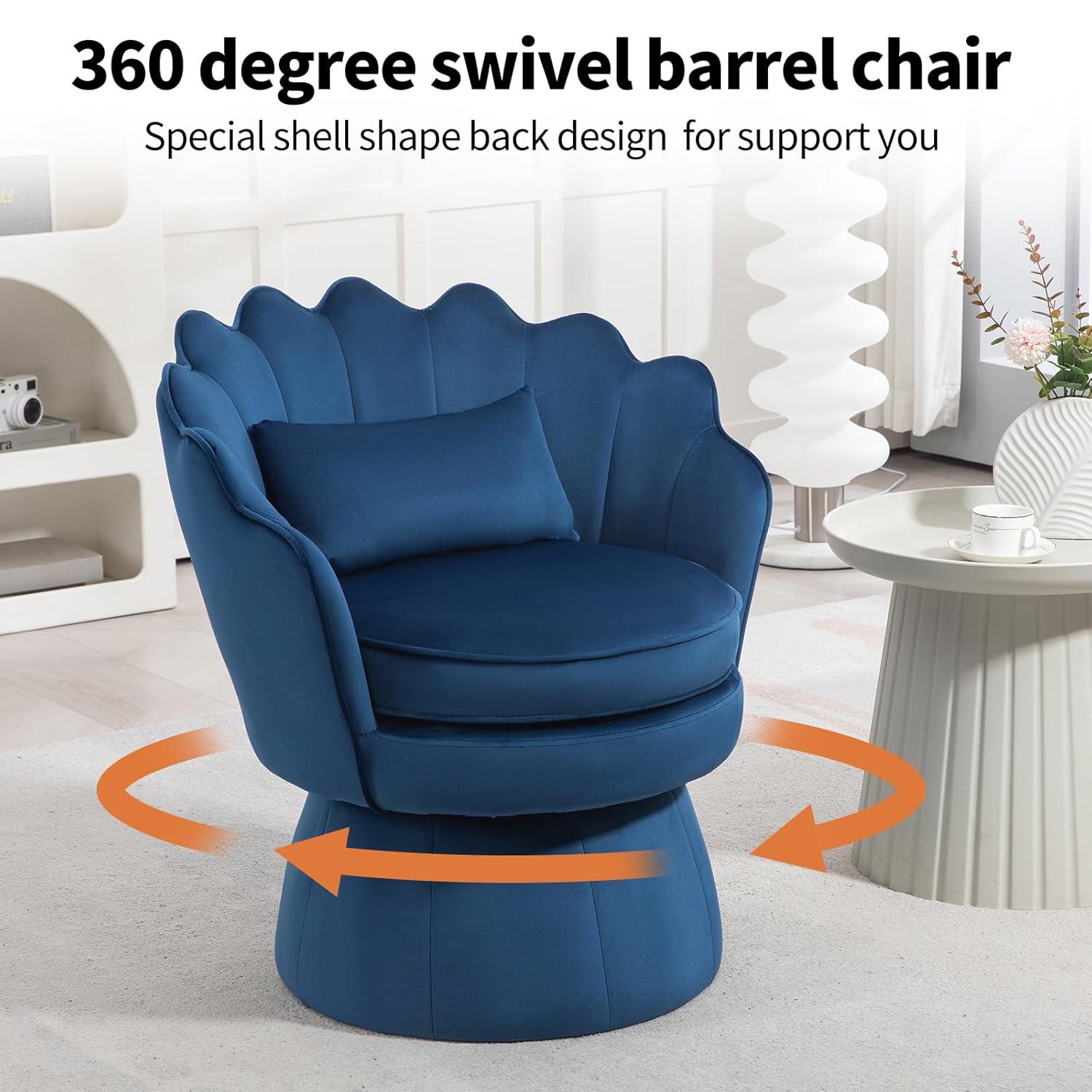 House of Hampton® Upholstered Velvet Swivel Barrel Accent Chair (Set of 2)