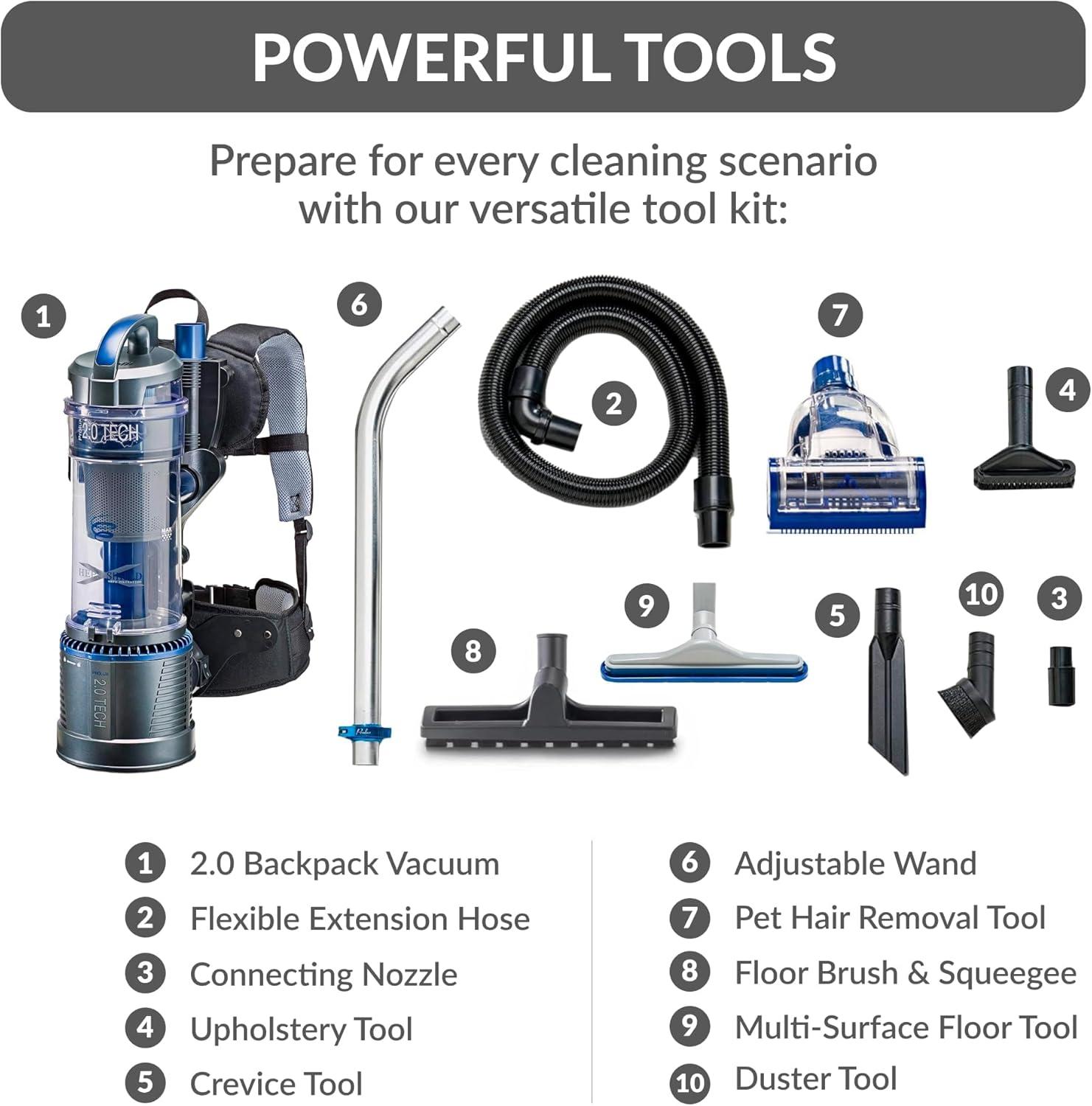 Prolux Lightweight Prolux 2.0 Bagless Backpack Vacuum w/ 5 YR Warranty - 2.0 Residential