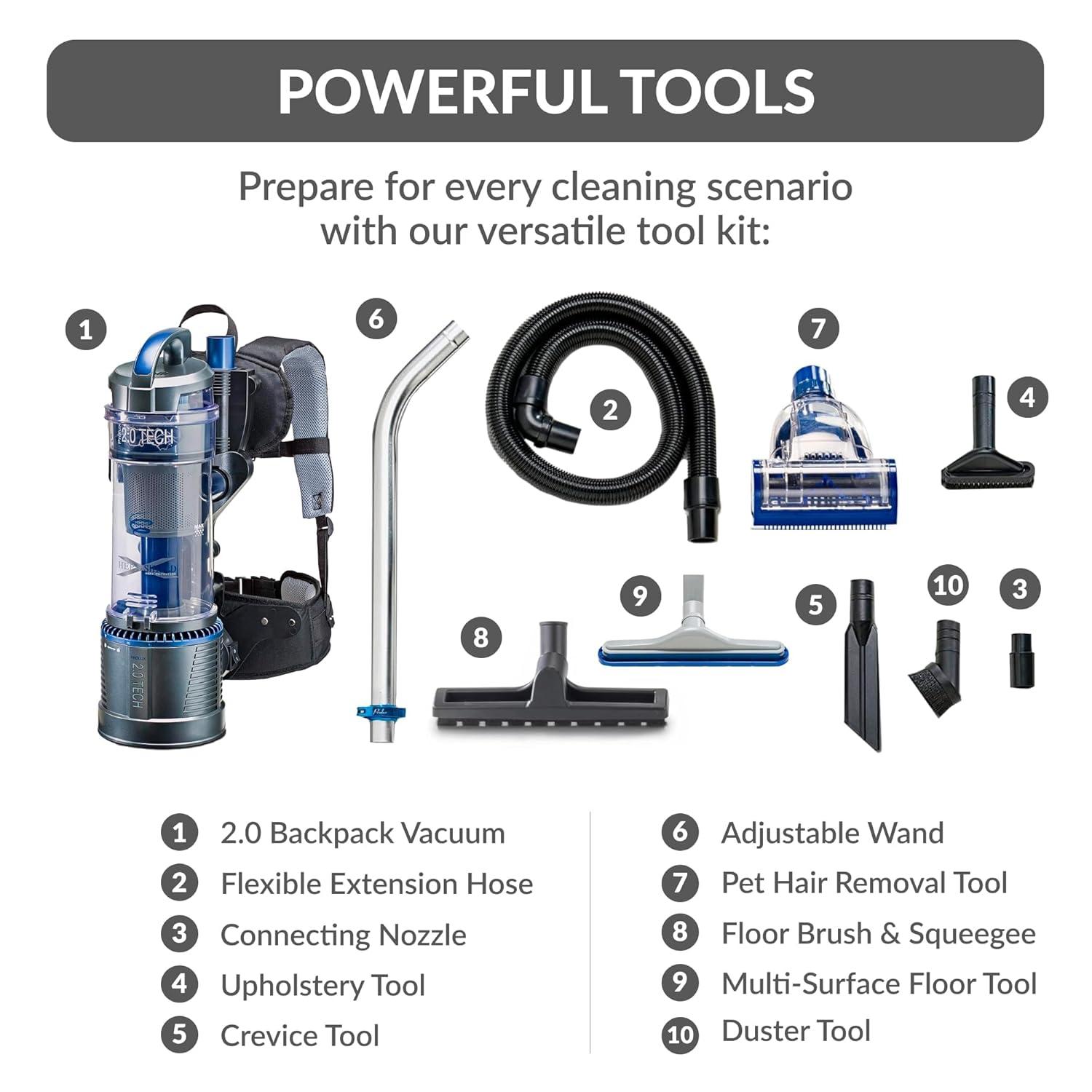 Prolux Lightweight Prolux 2.0 Bagless Backpack Vacuum w/ 5 YR Warranty - 2.0 Residential