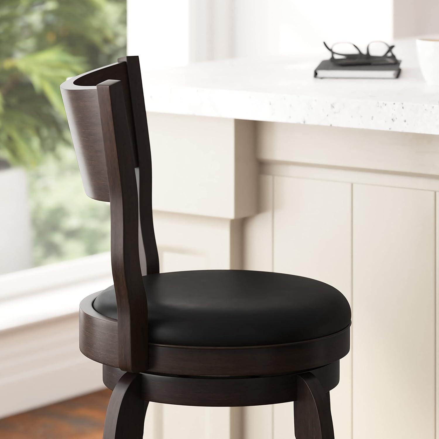 Taylor & Logan Enola Classic Wooden Dining Stool With Bowed Frame And Upholstered Seat