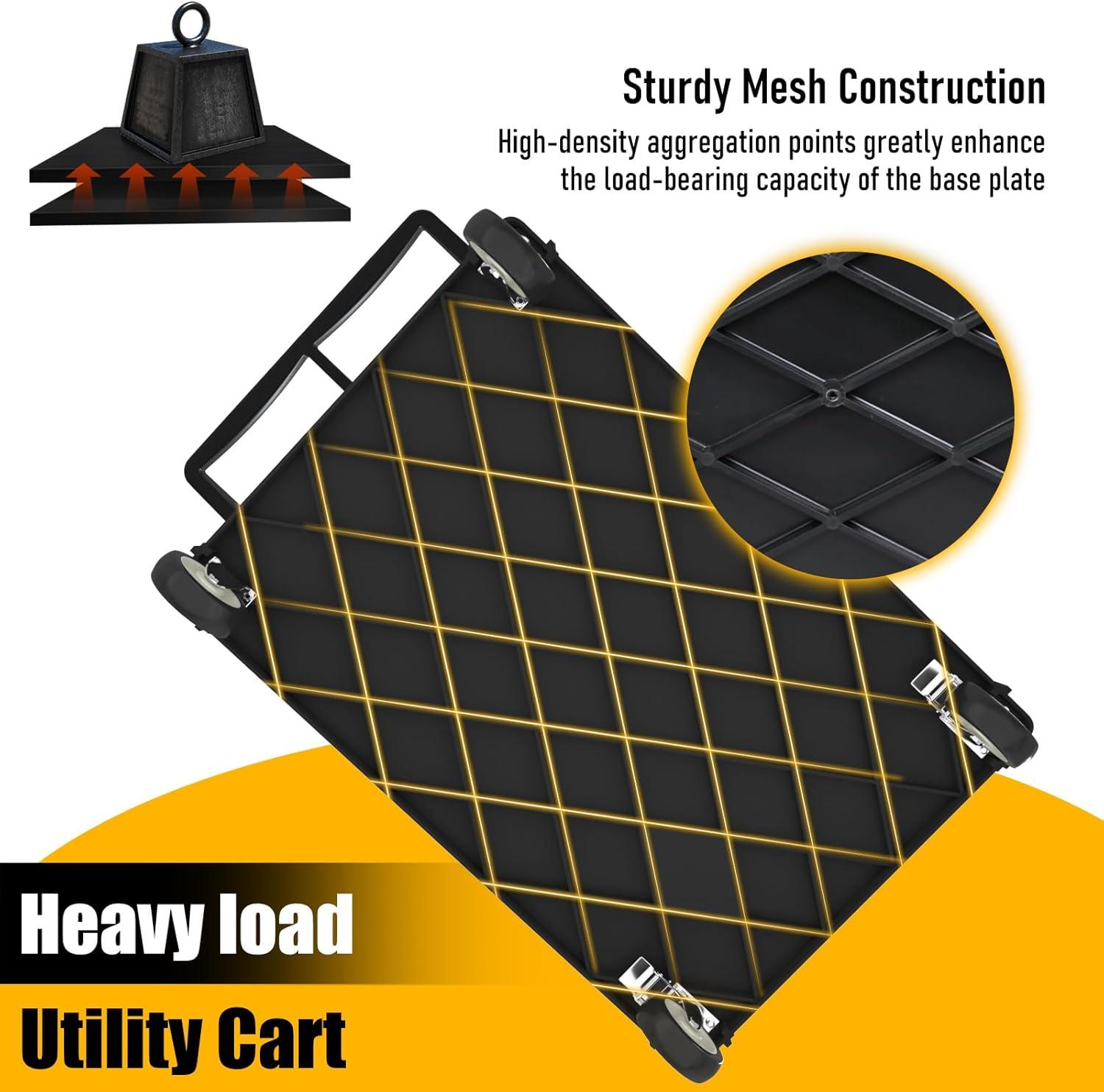 Heavy Duty 550 lbs 2-Shelf Service Utility Cart 40'' x 17'' with Lipped Shelf