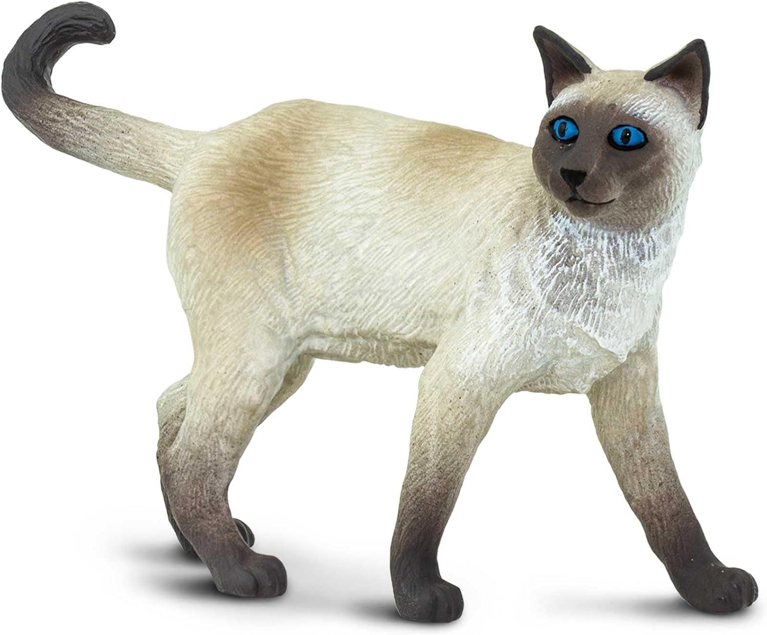 Hand-Painted Cream and Brown Siamese Cat Figurine