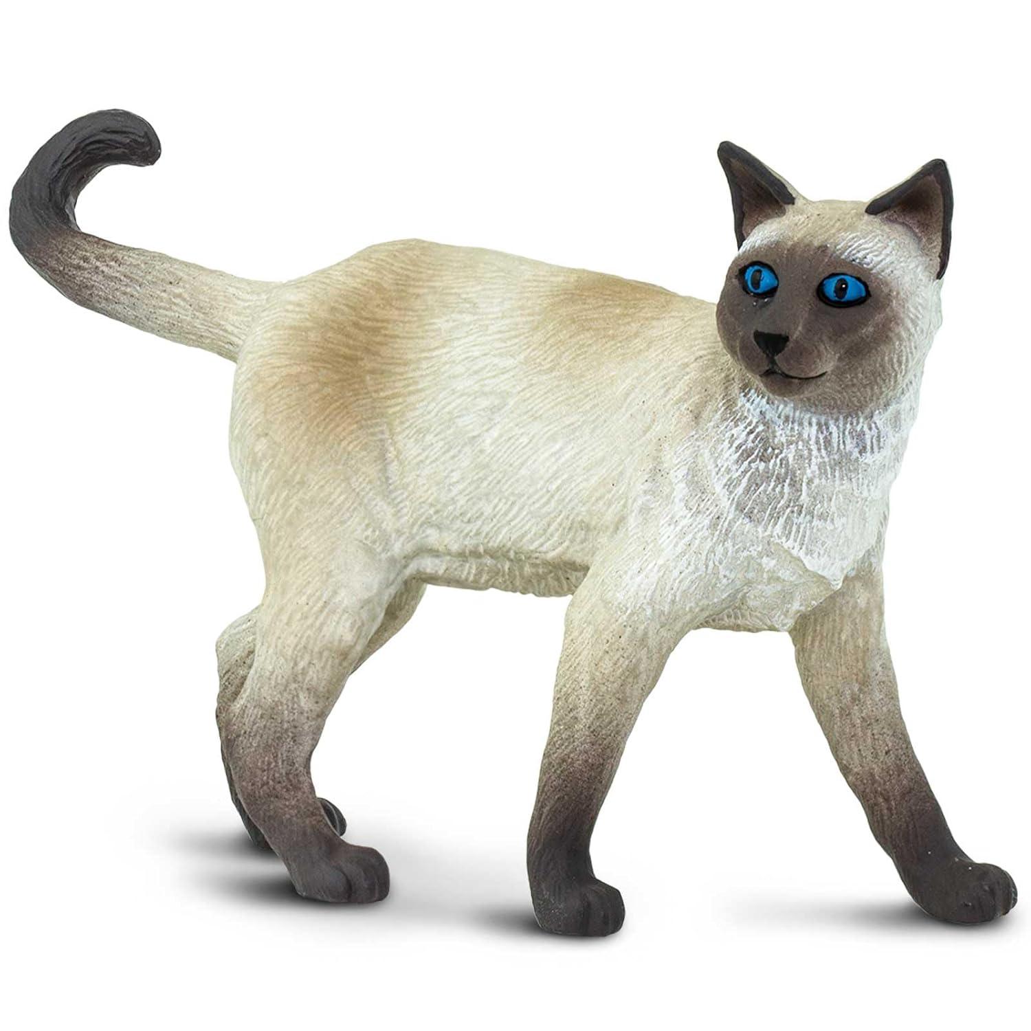 Hand-Painted Cream and Brown Siamese Cat Figurine