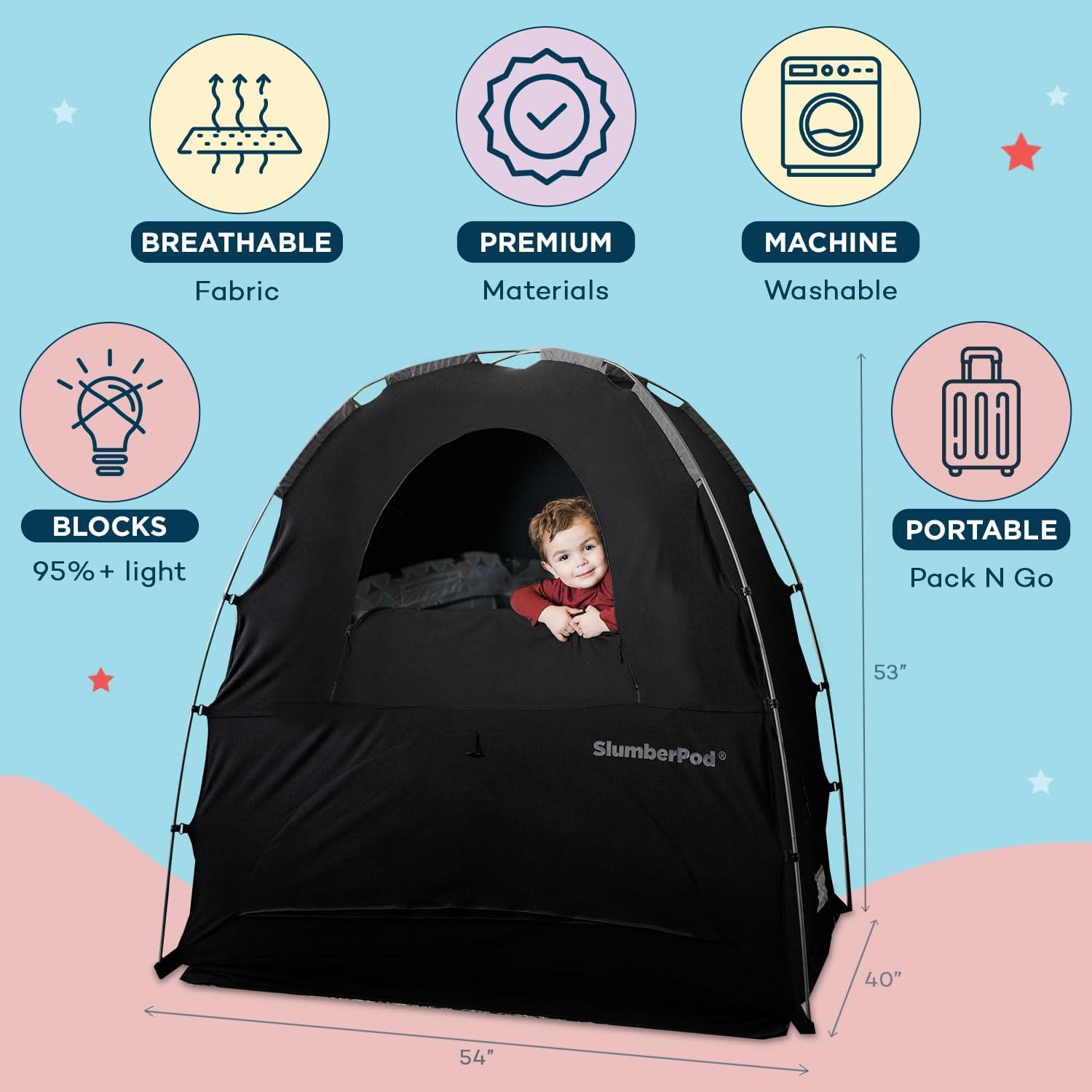 SlumberPod Combo with Fan Blackout Portable Privacy Pod - Black