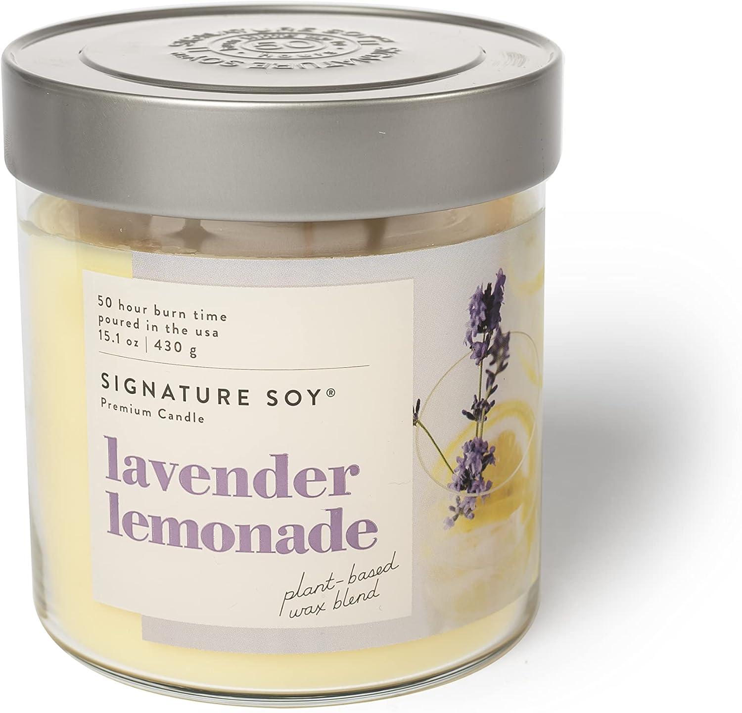 Lavender Lemonade Scented Soy Jar Candle with Lid