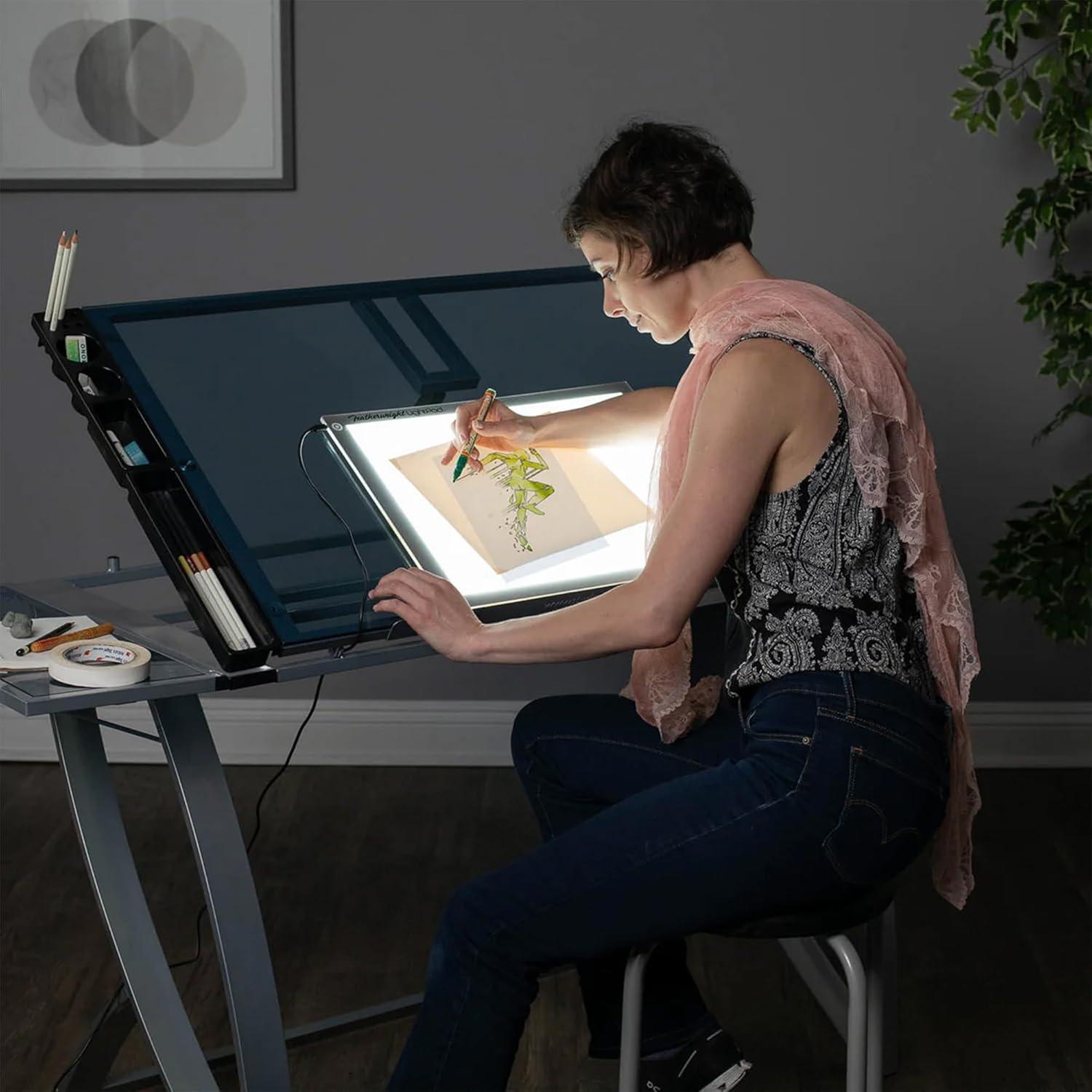 Artograph Featherweight Ultra Thin Lightpad, 12" x 17" Dimmable Slim LED Lightbox Drawing Board for Tracing, Crafting, and Drafting