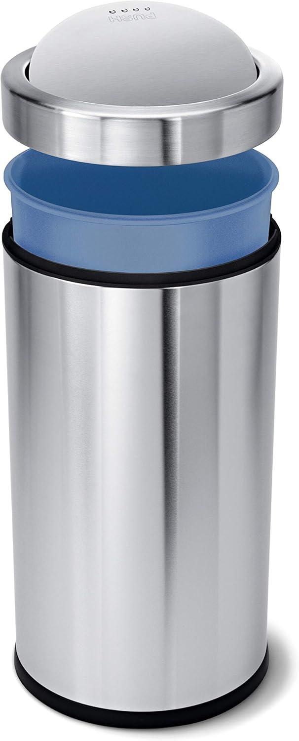 55 Liter Brushed Stainless Steel Swing Top Trash Can