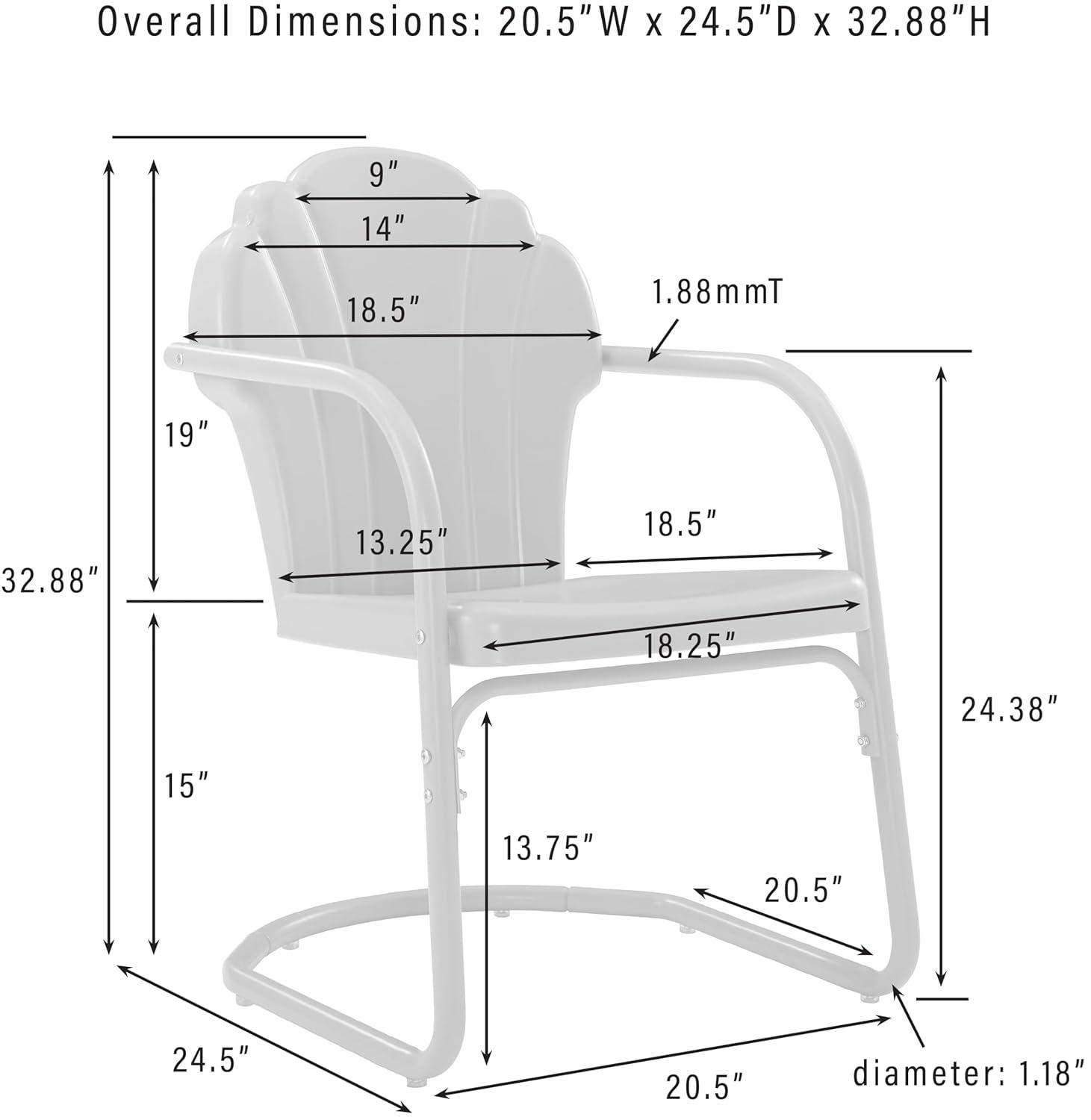 Crosley Tulip 3 Piece Retro Outdoor Bistro Set in Lavender