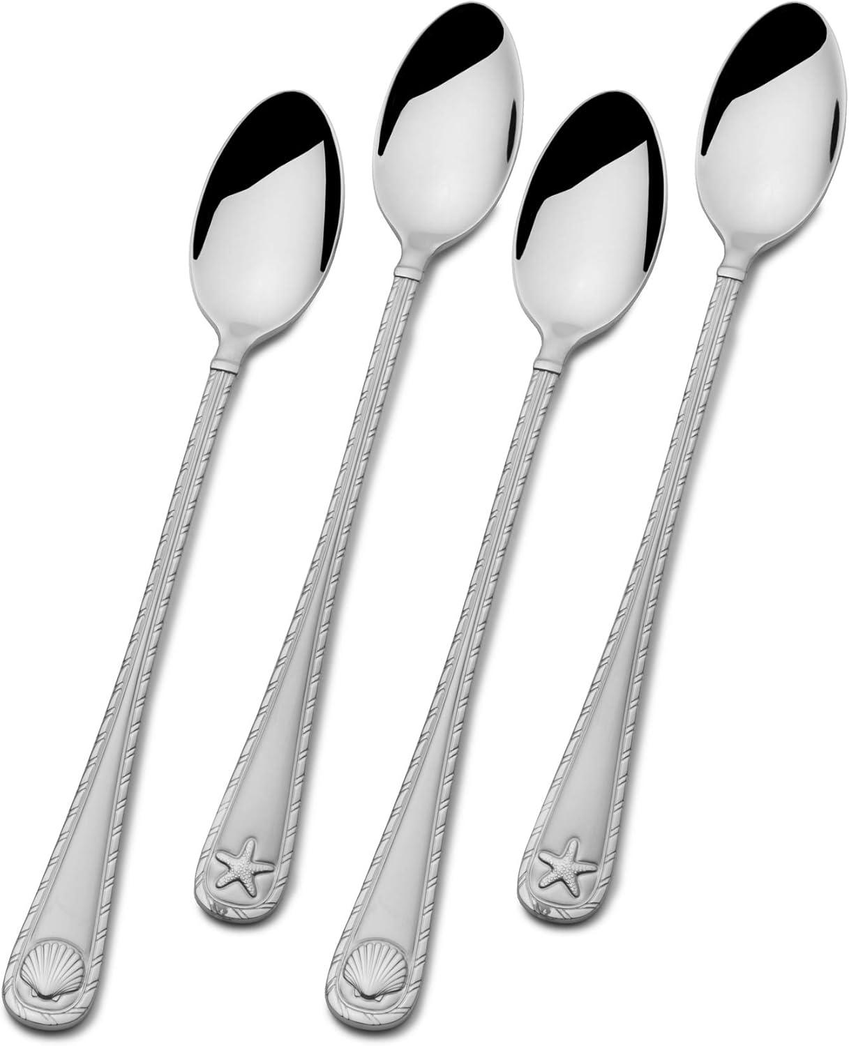 Antigua Frost Stainless Steel Iced Tea Spoons Set of 4