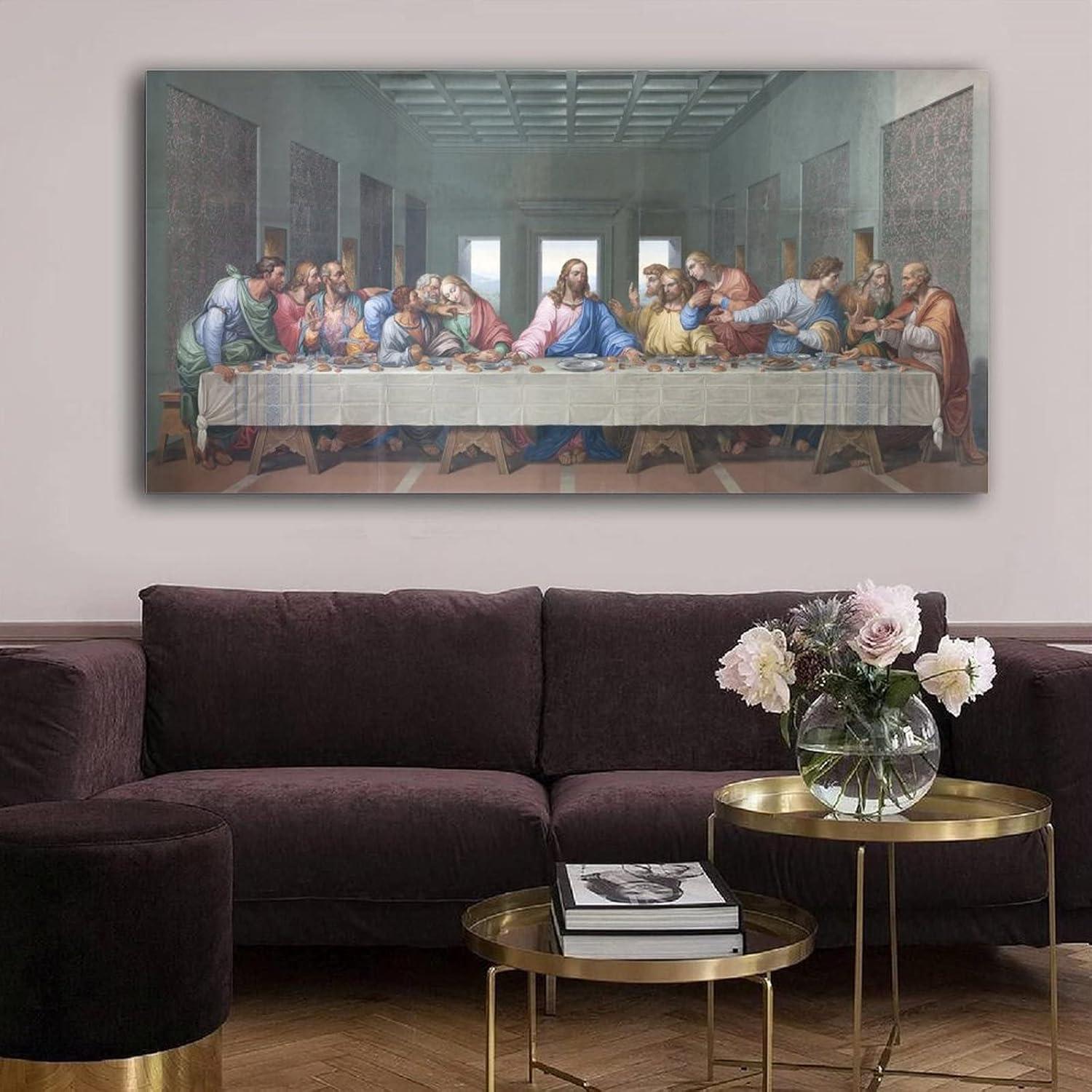 SYDposter The Last Supper Christian Wall Decor Christian Art Jesus Decor Jesus Wall Decor Religious Picture Leonardo Da Vinci Last Supper Wall Art Christian Canvas Wall Art for Dining Room10*18