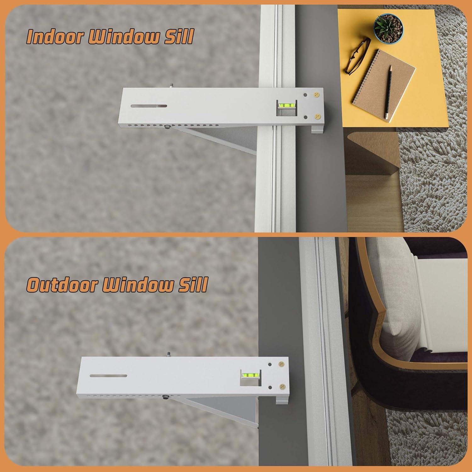 LBG Products AC Window Air Conditioner Bracket Light Duty Support Up to 85 lbs, Designed for 5,000 to 8,000 BTU Universal A/C Unit (LBW-S)