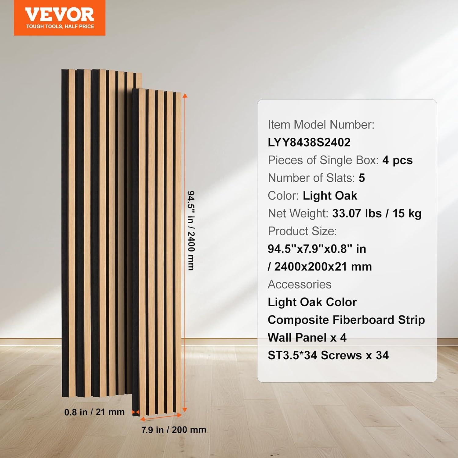 VEVOR Wood Slat Acoustic Panels for Modern Wall Decor