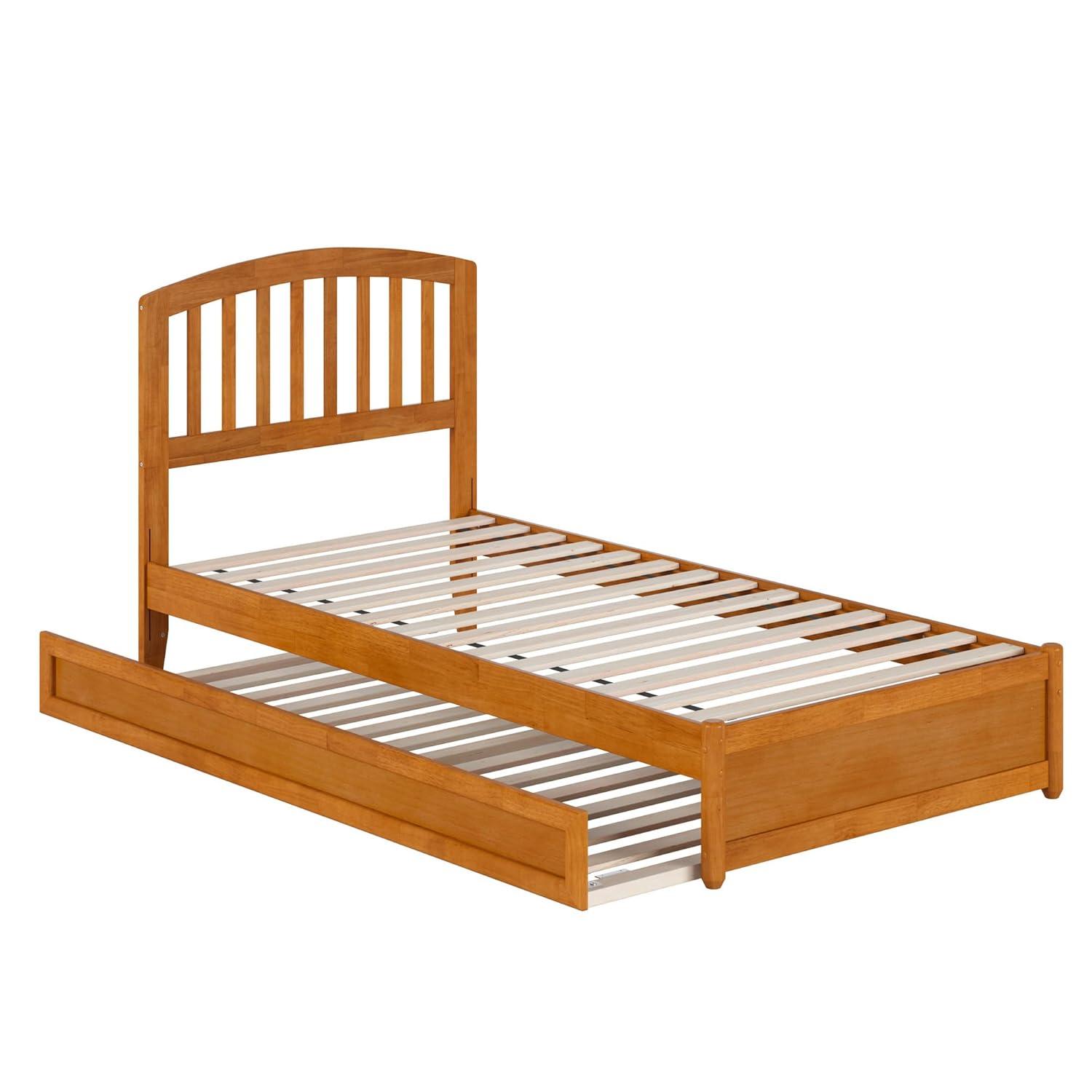 Lucia Twin XL Wood Platform Bed with Panel Footboard & Twin XL Trundle in White