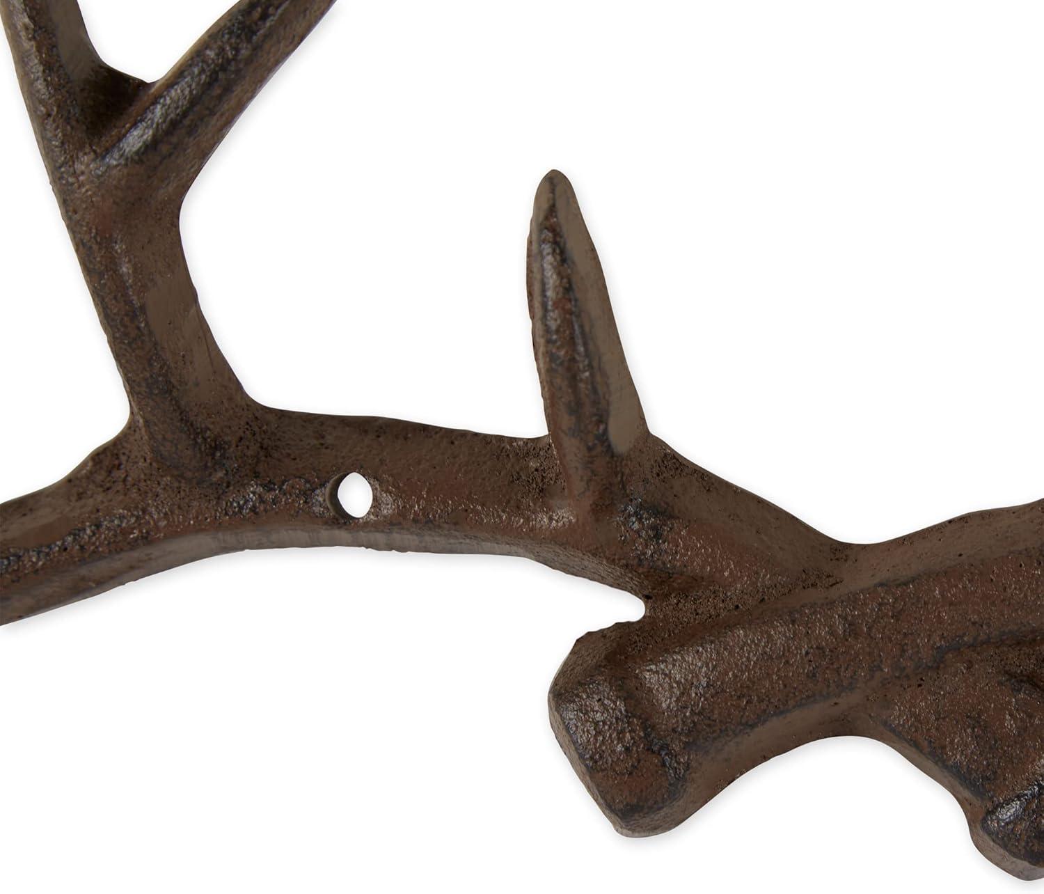 Cast Iron Antler Wall Hook, Brown
