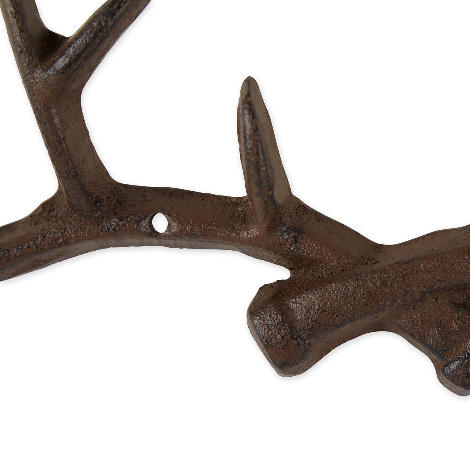 Cast Iron Antler Wall Hook, Brown