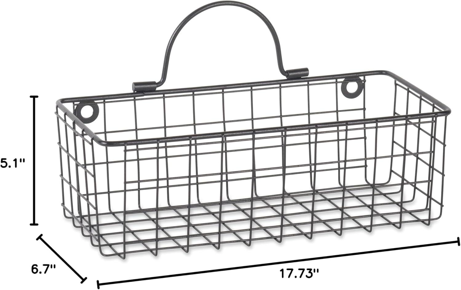 Small Black Wire Wall Basket Set/2