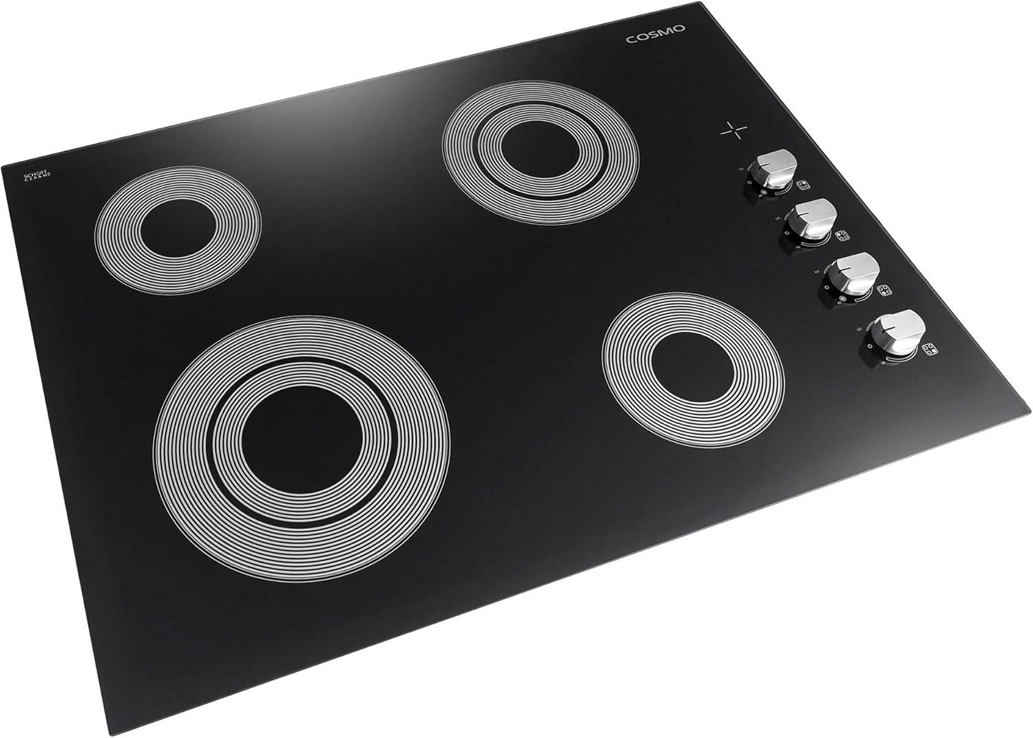 30 in. Electric Ceramic Glass Cooktop with 4 Burners, Dual Zone Elements, Hot Surface Indicator Light and Control Knobs