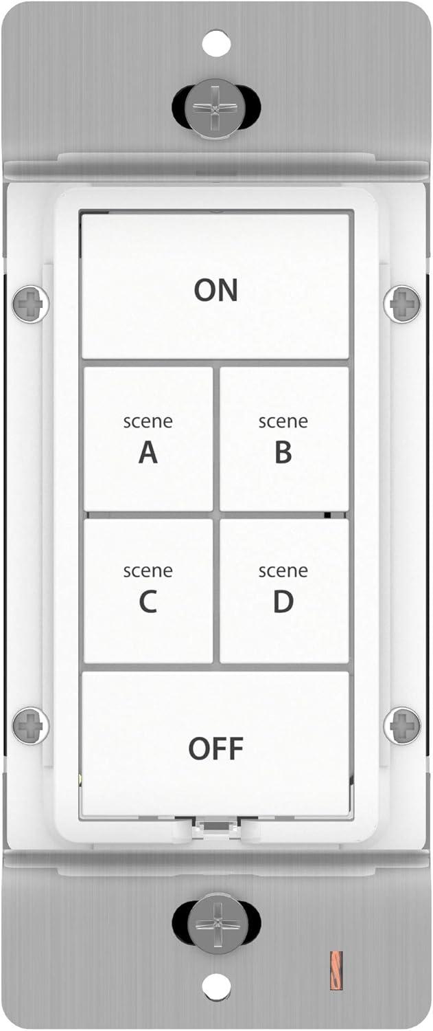 Insteon Smart Dimmer 6-Button Keypad, KeypadLinc in-Wall Controller, 2334-232 (White) - Insteon Hub Required for Voice Control with Alexa & Google Assistant