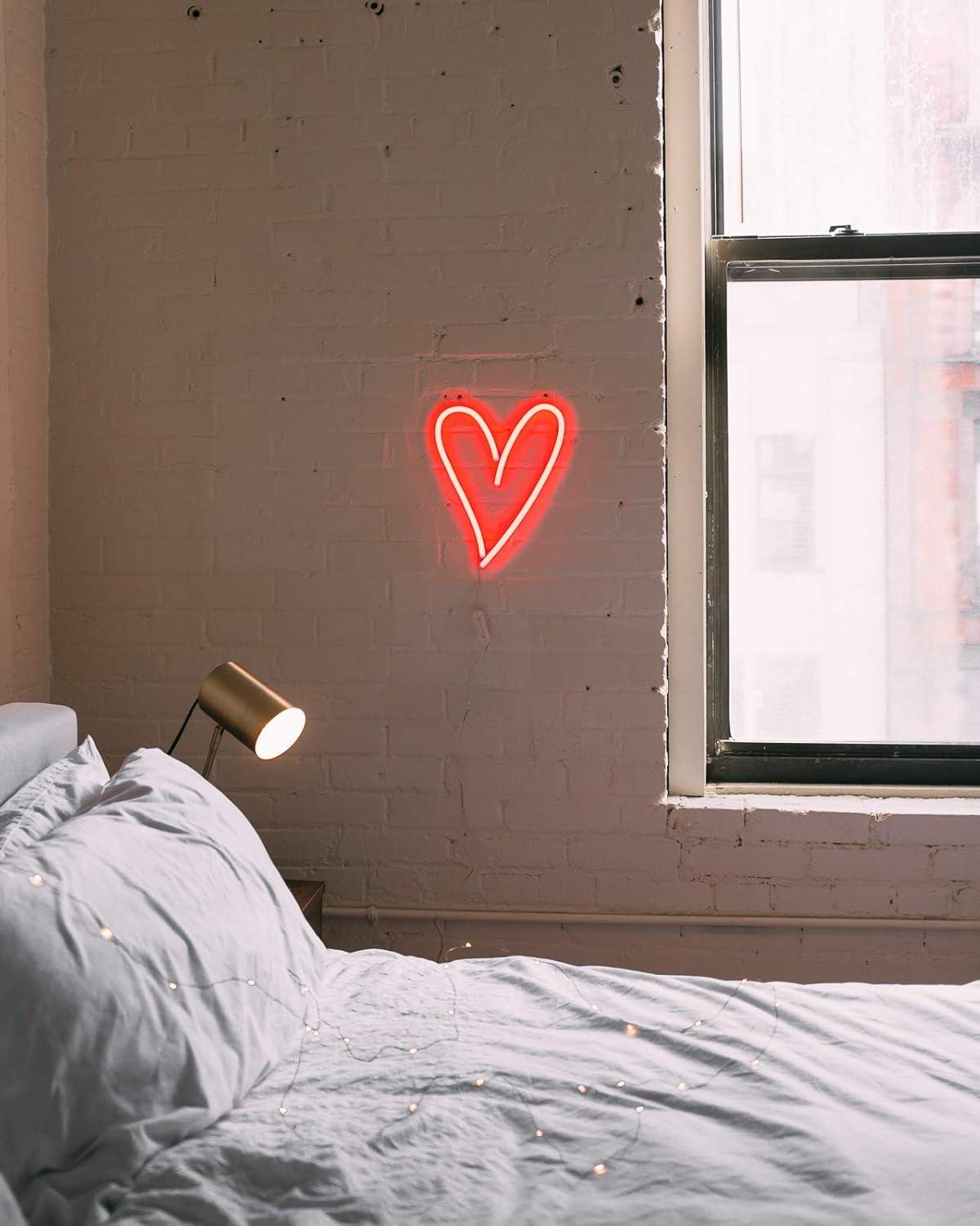 Ampedco | Amped Co Heart Led Neon Light Wall Hanging Room Decor Red 138 X