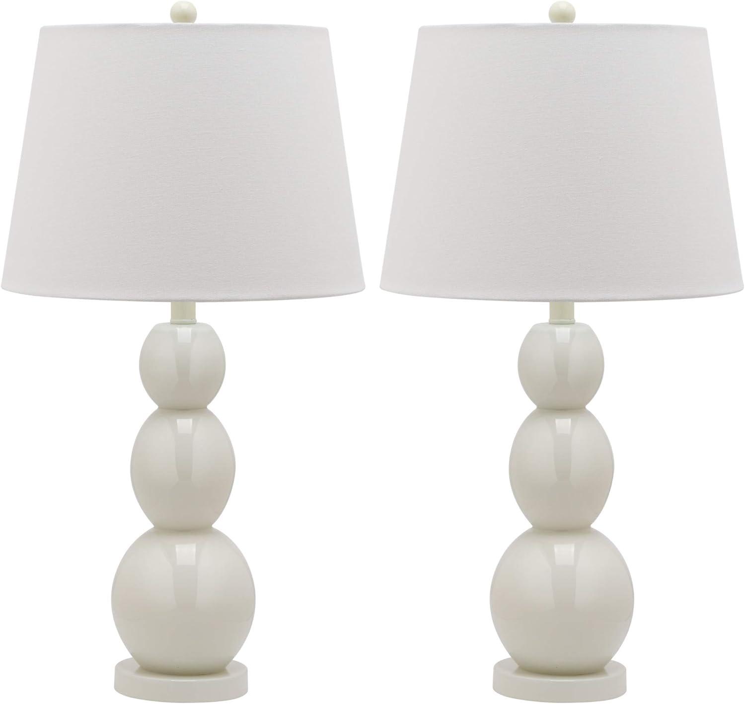 Jayne 3 Sphere Table Lamp (Set of 2) - 26.5 Inch Height - LIT4089 - White - Safavieh