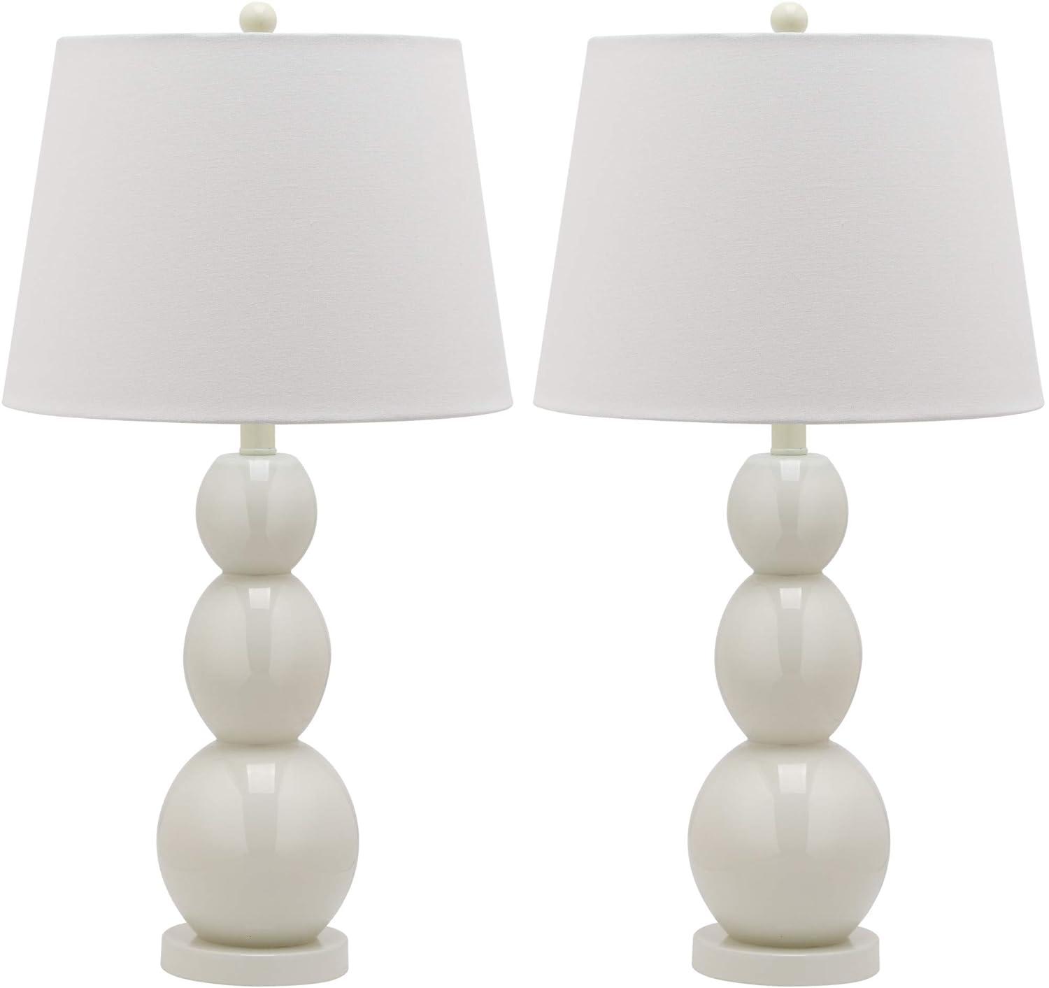 Jayne 3 Sphere Table Lamp (Set of 2) - 26.5 Inch Height - LIT4089 - White - Safavieh