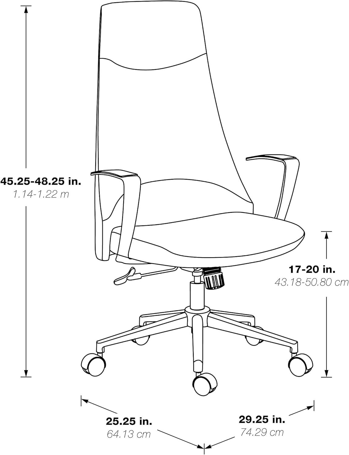 High Back Office Chair in Dillon Snow White in Antimicrobial Fabric