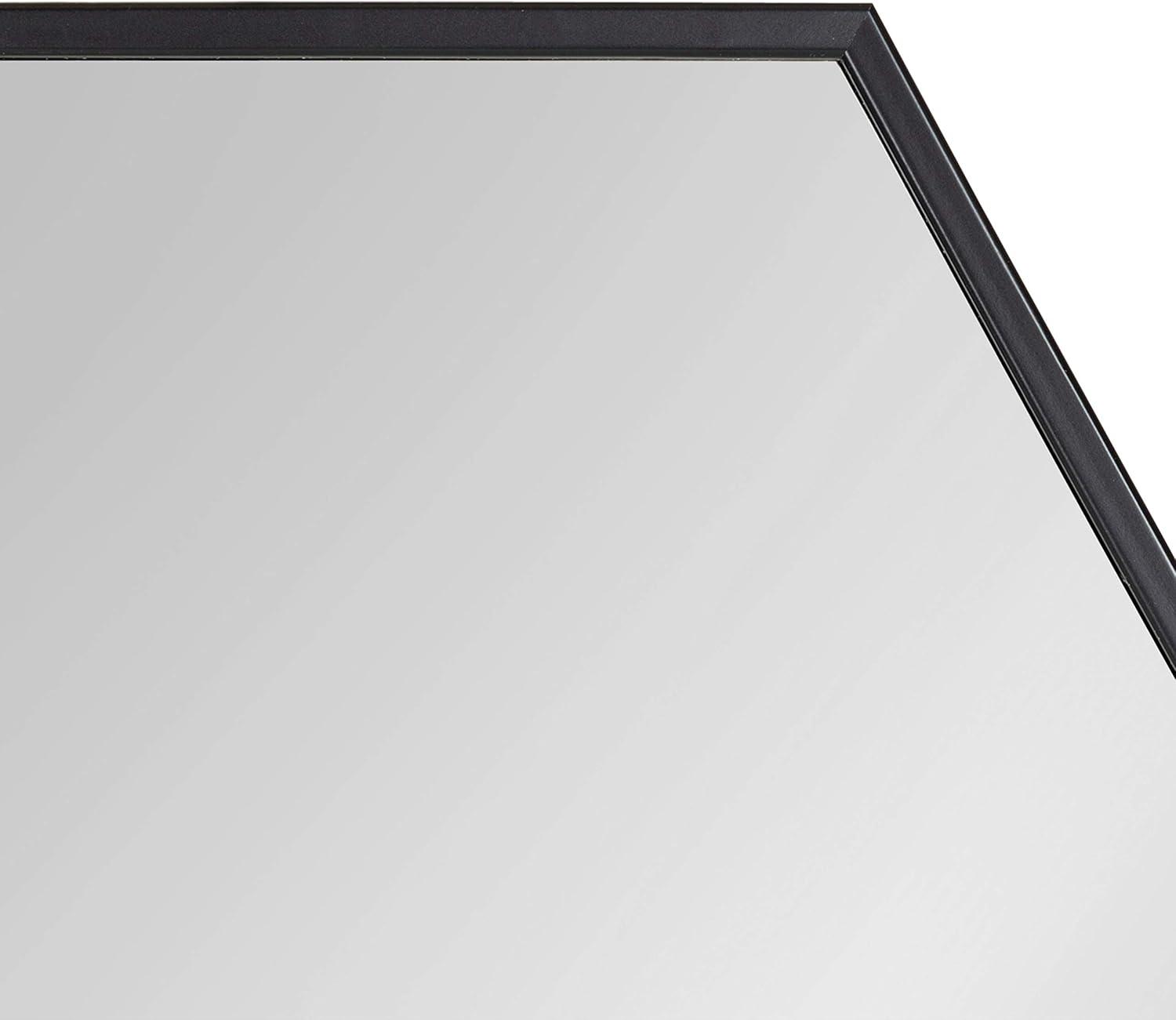 Kate & Laurel All Things Decor 22" x 31" Rhodes Hexagon Wall Mirror Black: Modern Style, No Assembly, Wall Mounted