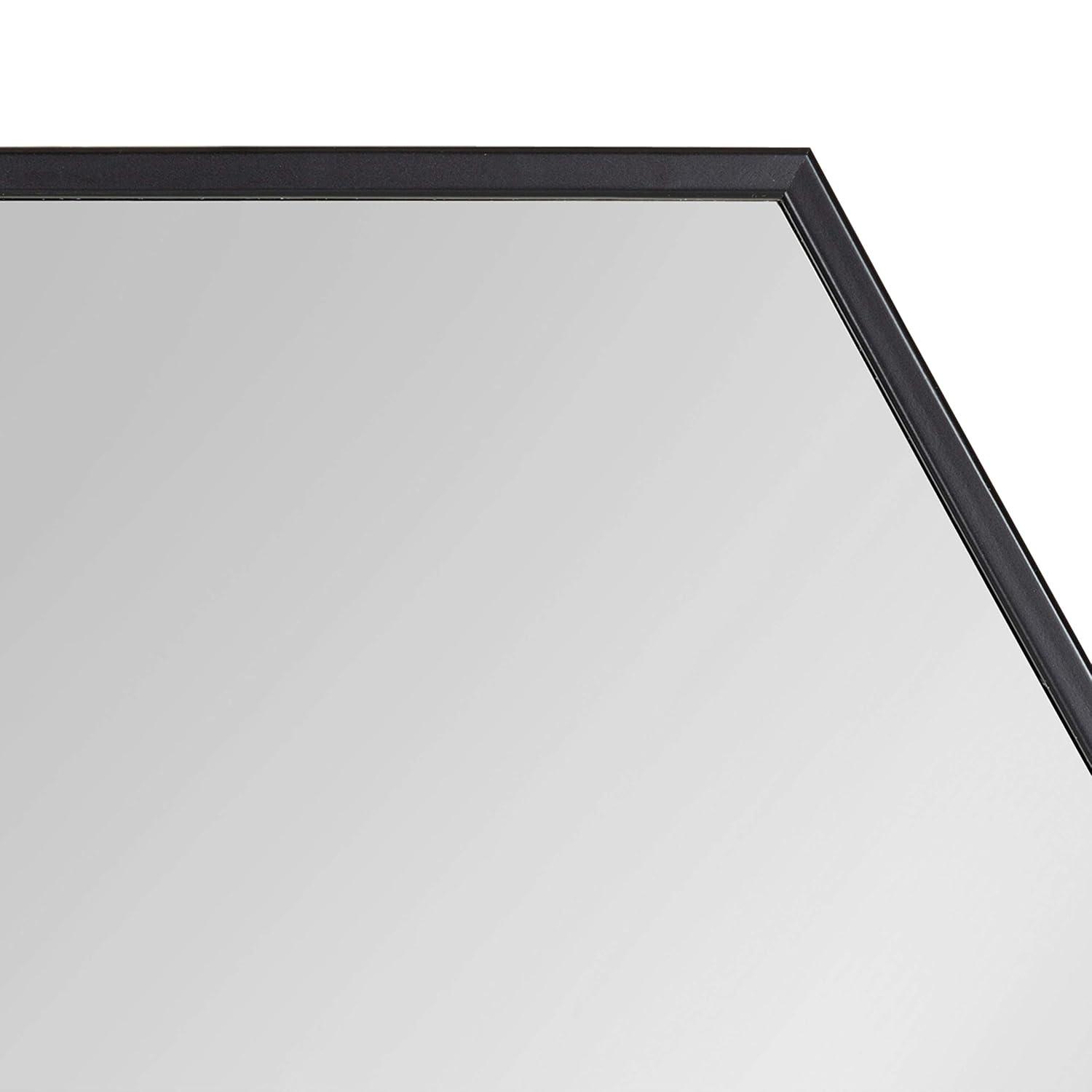 Kate & Laurel All Things Decor 22" x 31" Rhodes Hexagon Wall Mirror Black: Modern Style, No Assembly, Wall Mounted