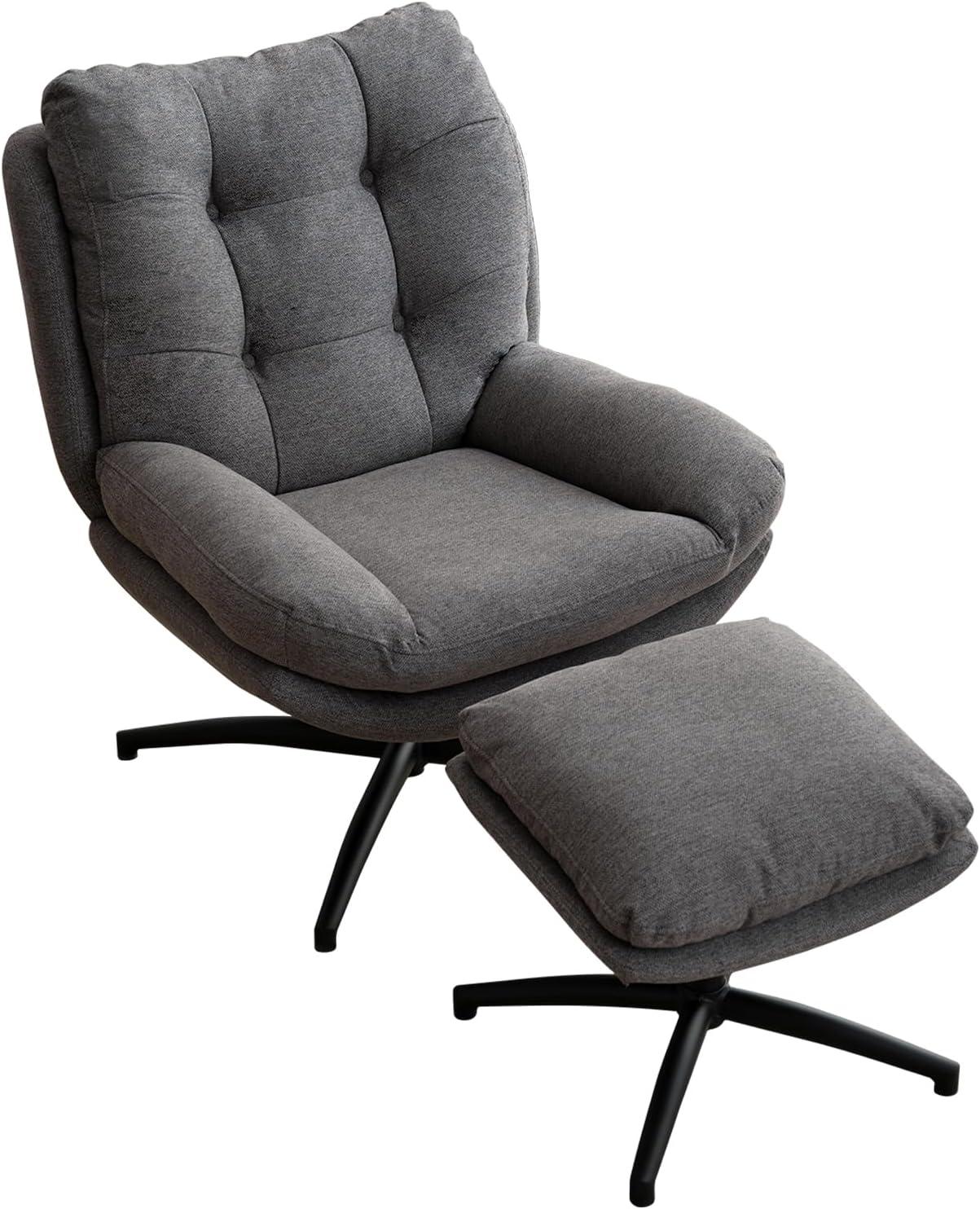 Othniel Green Swivel Accent Chair with Ottoman Rocker Glider Chairs Ottoman Footrest Set