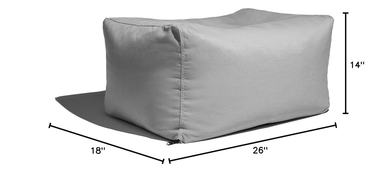 Jaxx Leon Outdoor Bean Bag Ottoman, Granite