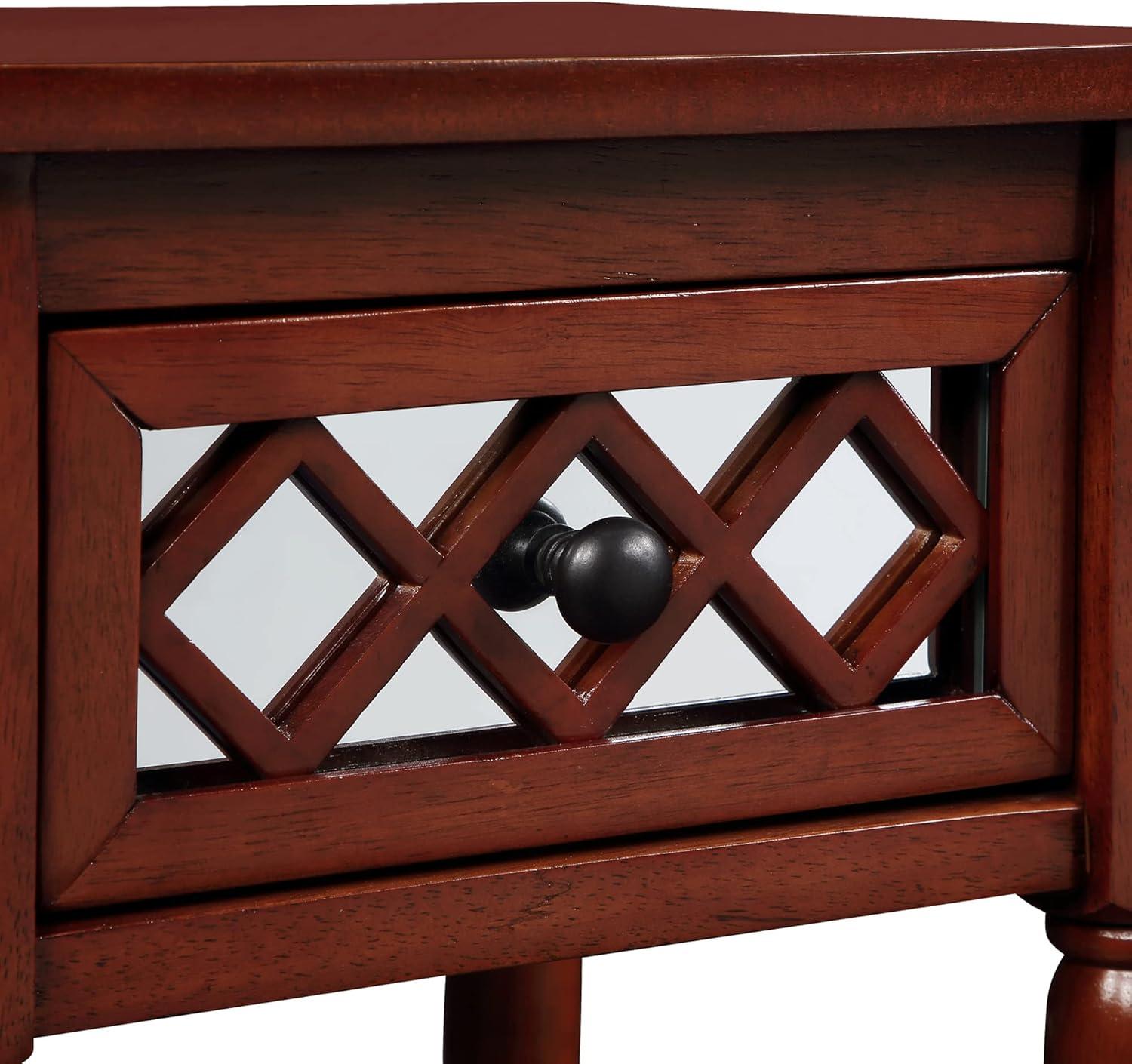 French Country Khloe Deluxe 1 Drawer Accent Table with Shelf