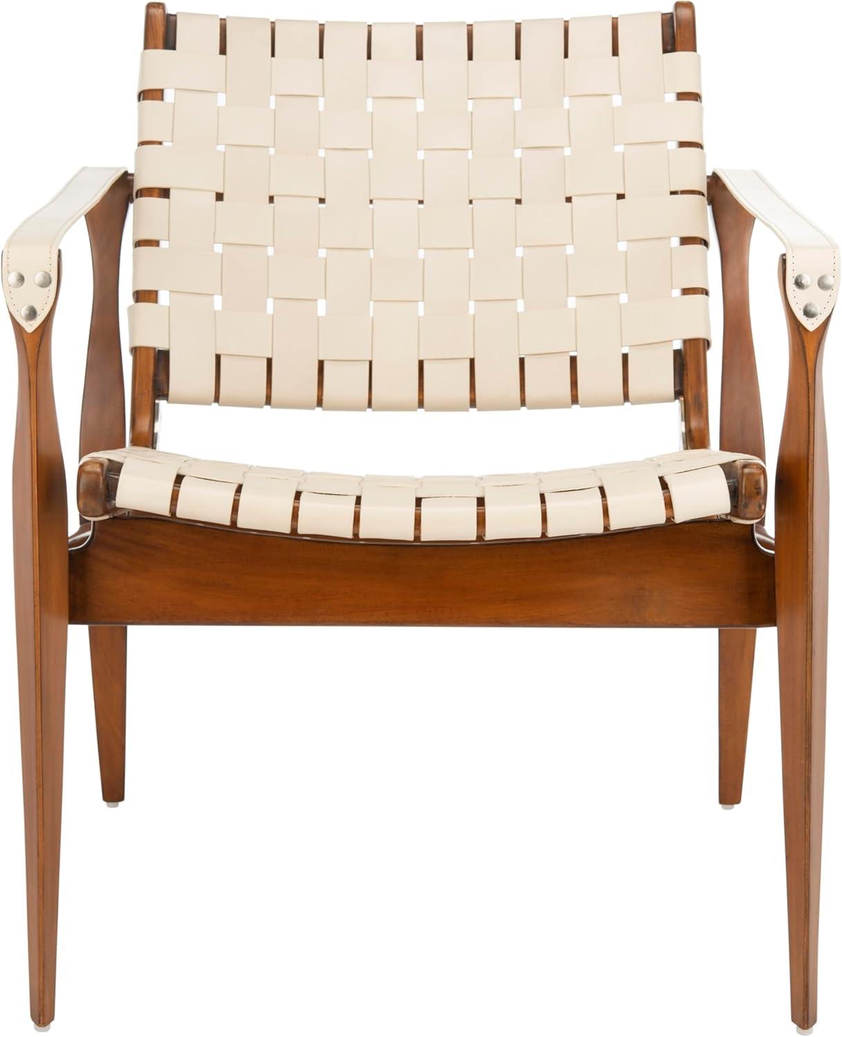 Dilan Leather Safari Chair  - Safavieh