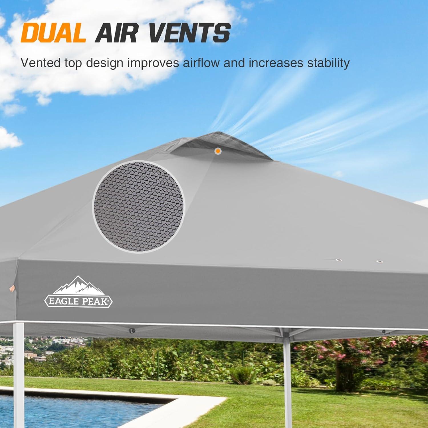 EAGLE PEAK Pop Up Canopies 10 Ft. W x 10 FT. D Metal Party Tent Canopy
