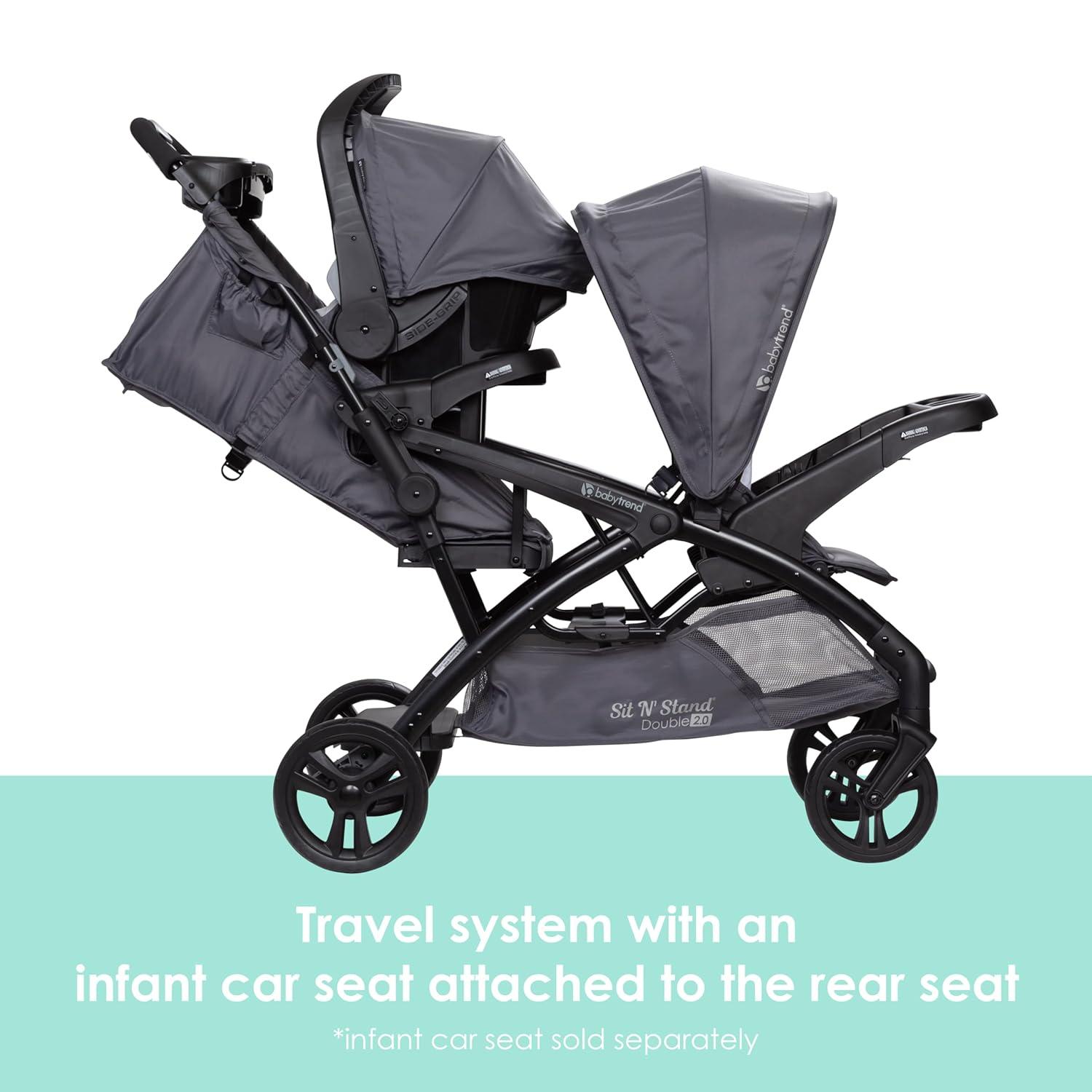 Baby Trend Sit N Stand Double 2.0 Stroller - Dash Gray