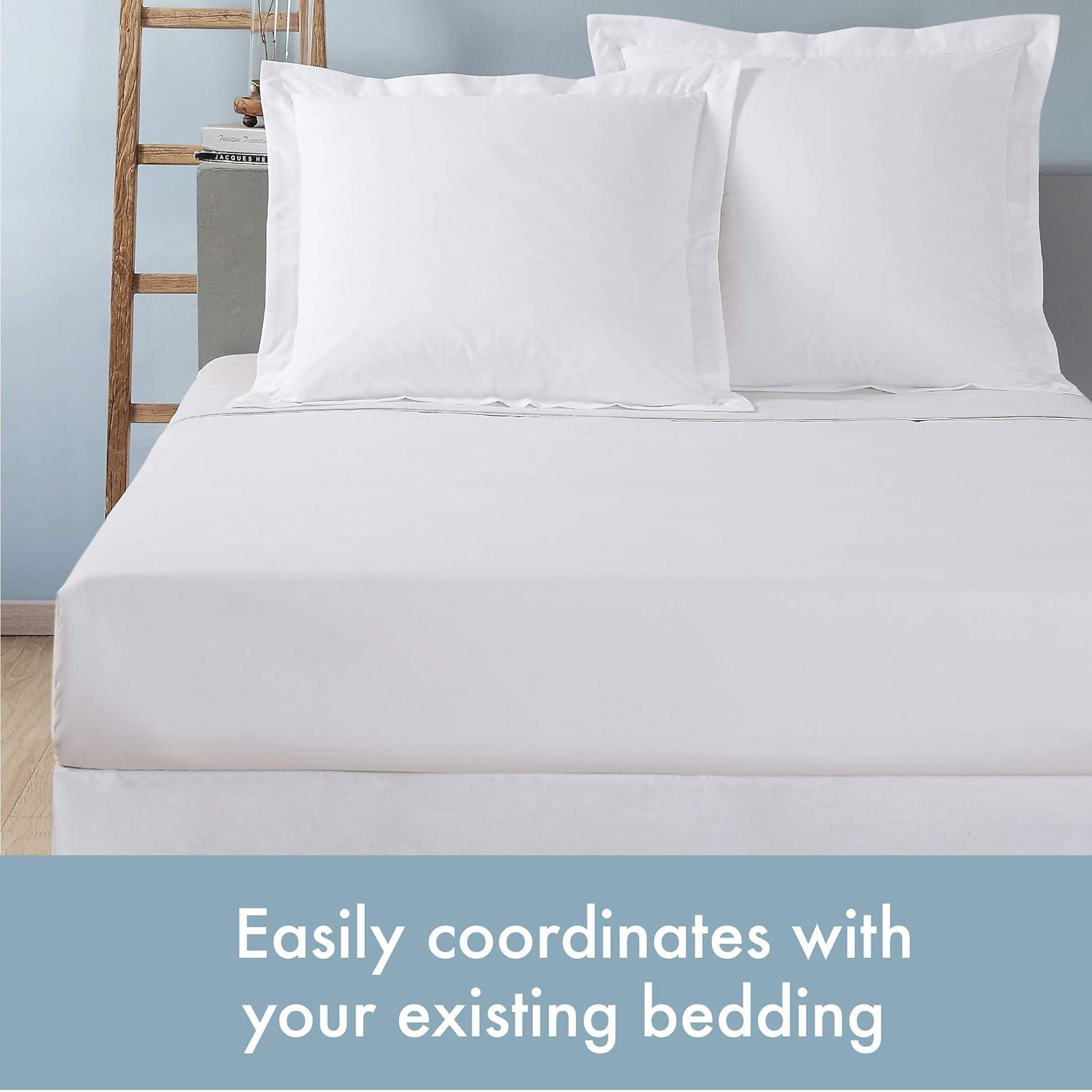 Todays Home TOH24902WHIT07 Levinsohn Basic Cotton Rich Tailored Sham with 2 in. Flange White - Standard - Pack of 2
