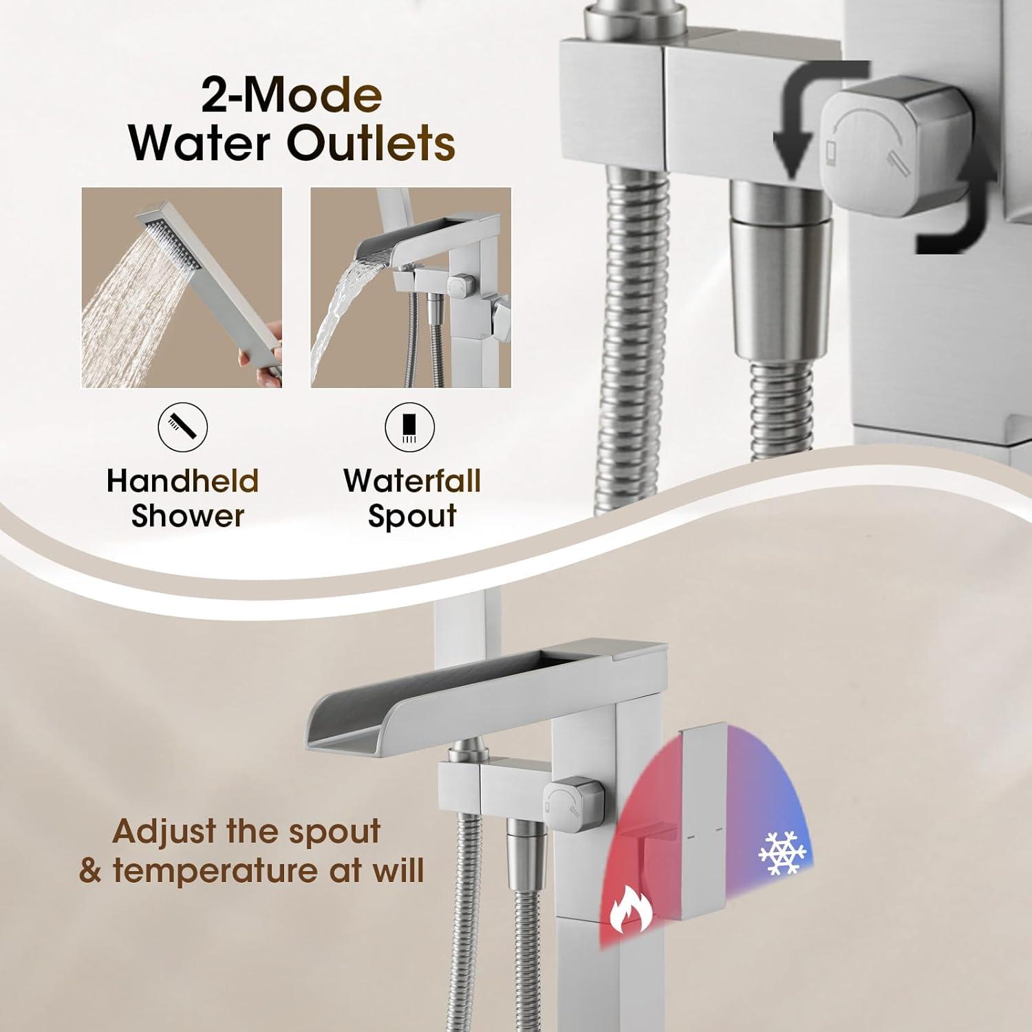 VIBRANTBATH Floor Tub Spout with Diverter 7012-N