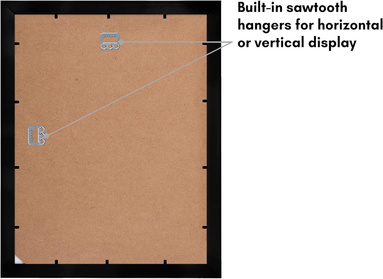 Americanflat 11x14 Picture Frame in Black - Displays 5x7 With Mat and 11x14 Without Mat - Composite Wood with Shatter Resistant Glass
