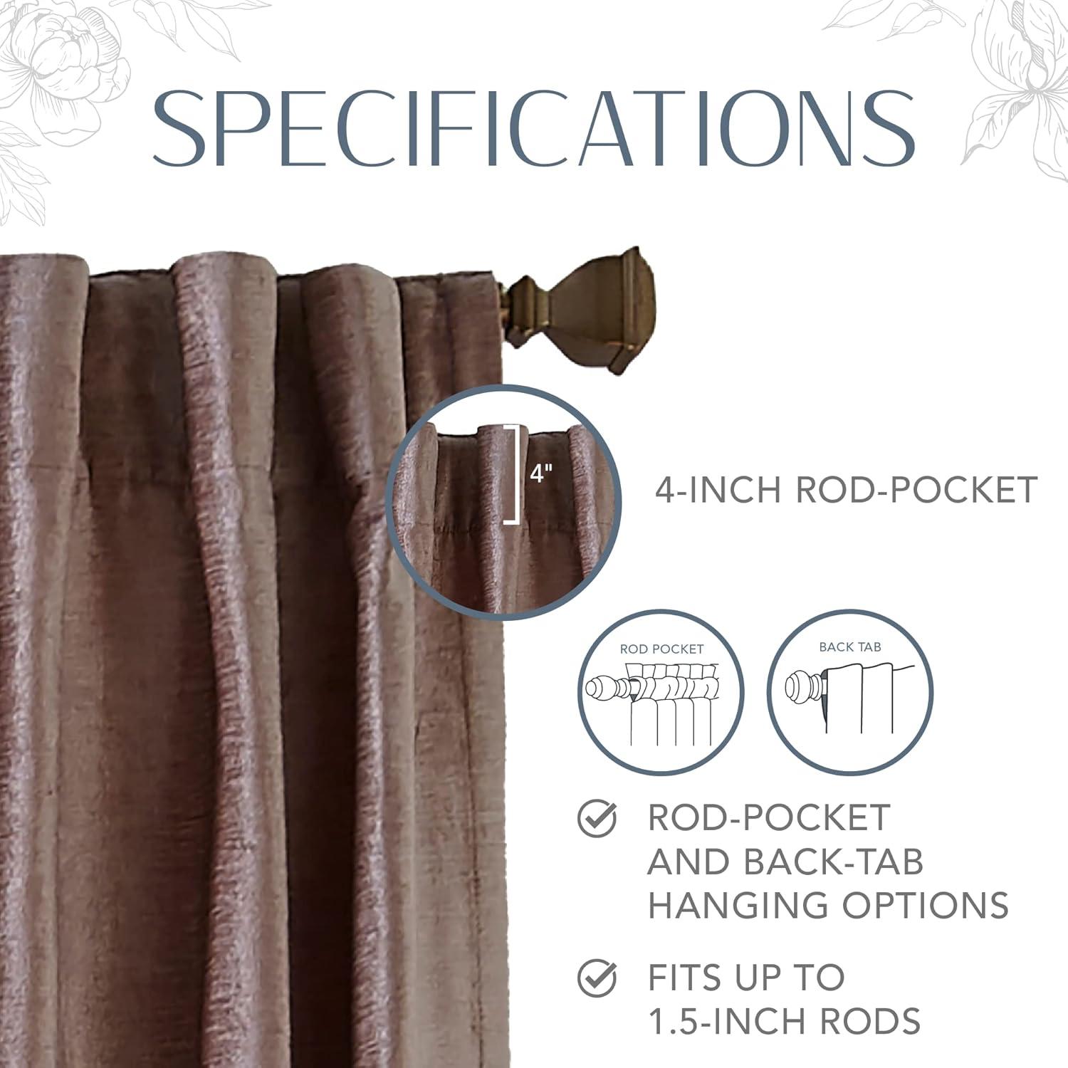 Carnaby Rustic Vogue Distressed Velvet Single Window Curtain Panel - Elrene Home Fashions