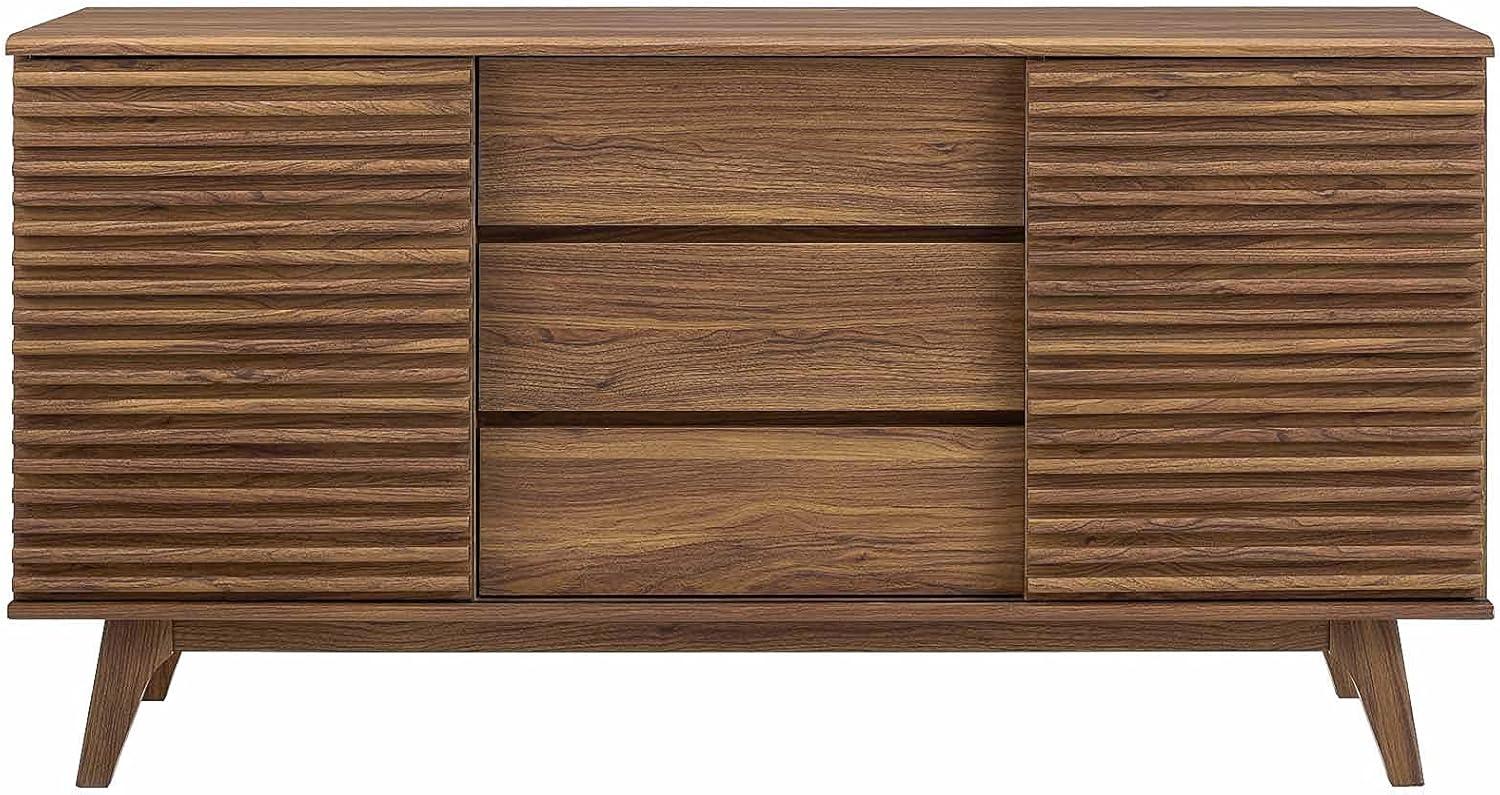 Modway Render 63"Modern Wood Sideboard Buffet Table in Walnut