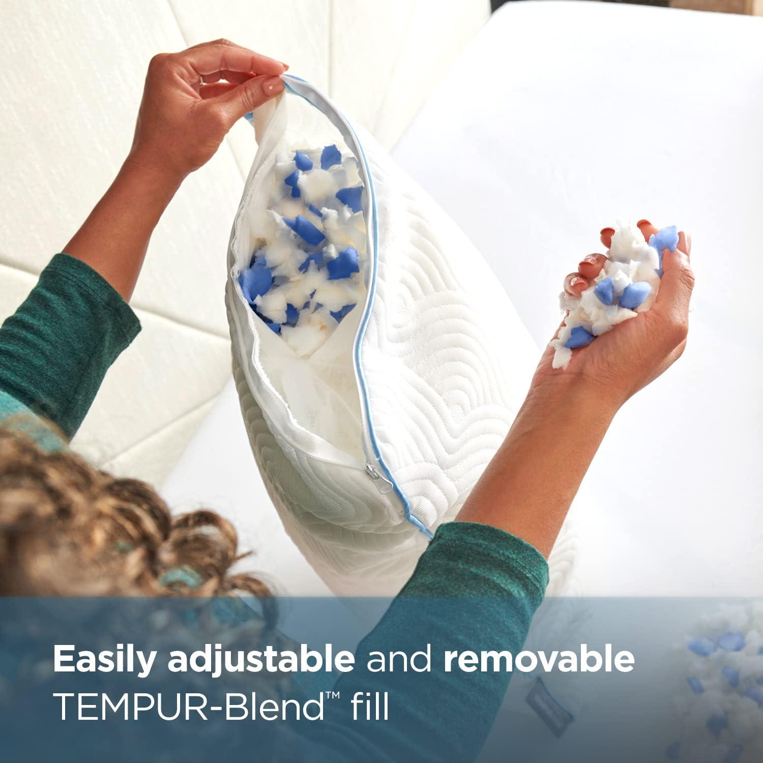 Tempur-Pedic Tempur-Cloud Memory Foam Adjustable + Cooling Cover Pillow, Adult, Queen