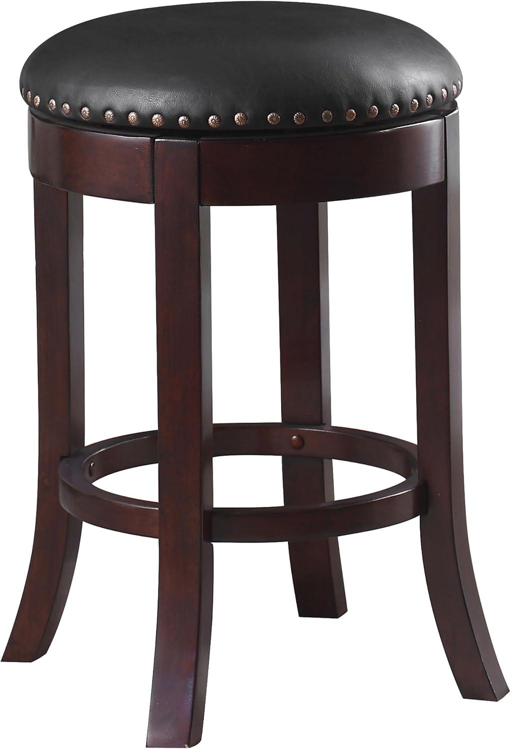 Coaster Upholstered Faux Leather Swivel Counter Height Stool in Brown