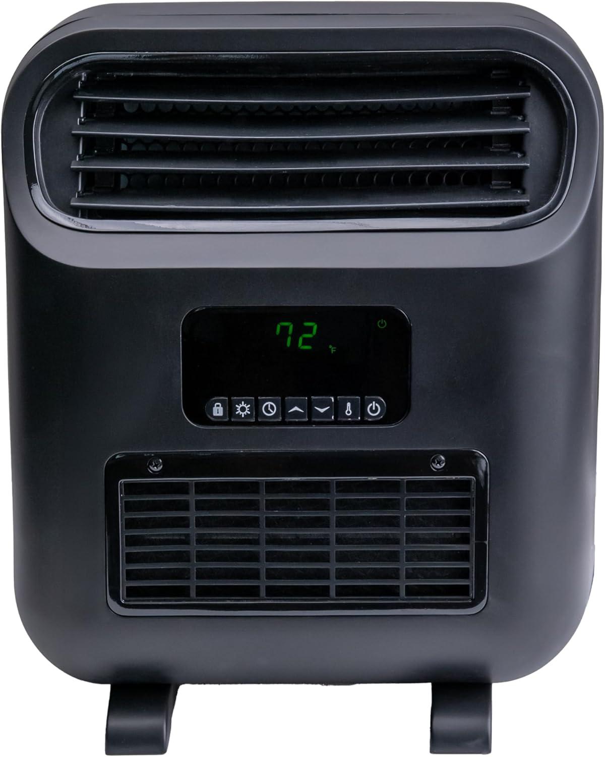 Comfort Zone 14" Slim Line Wall Mount Electric Space Heater with Stand, Remote Control, Digital Adjustable Thermostat, Timer, LCD Display, Safety Tip Over Switch, Overheat Protection, MT8142