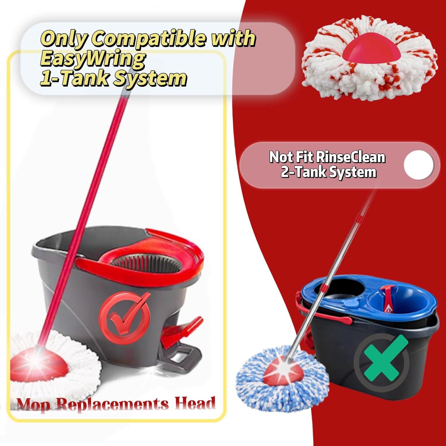 4 Pack Spin Mop Refill - Replacement Head Compatible with O Cedar, Microfiber Spin Mop Refills,clean the floor. Easy Floor Cleaning Mop Head Replacement - Bonison